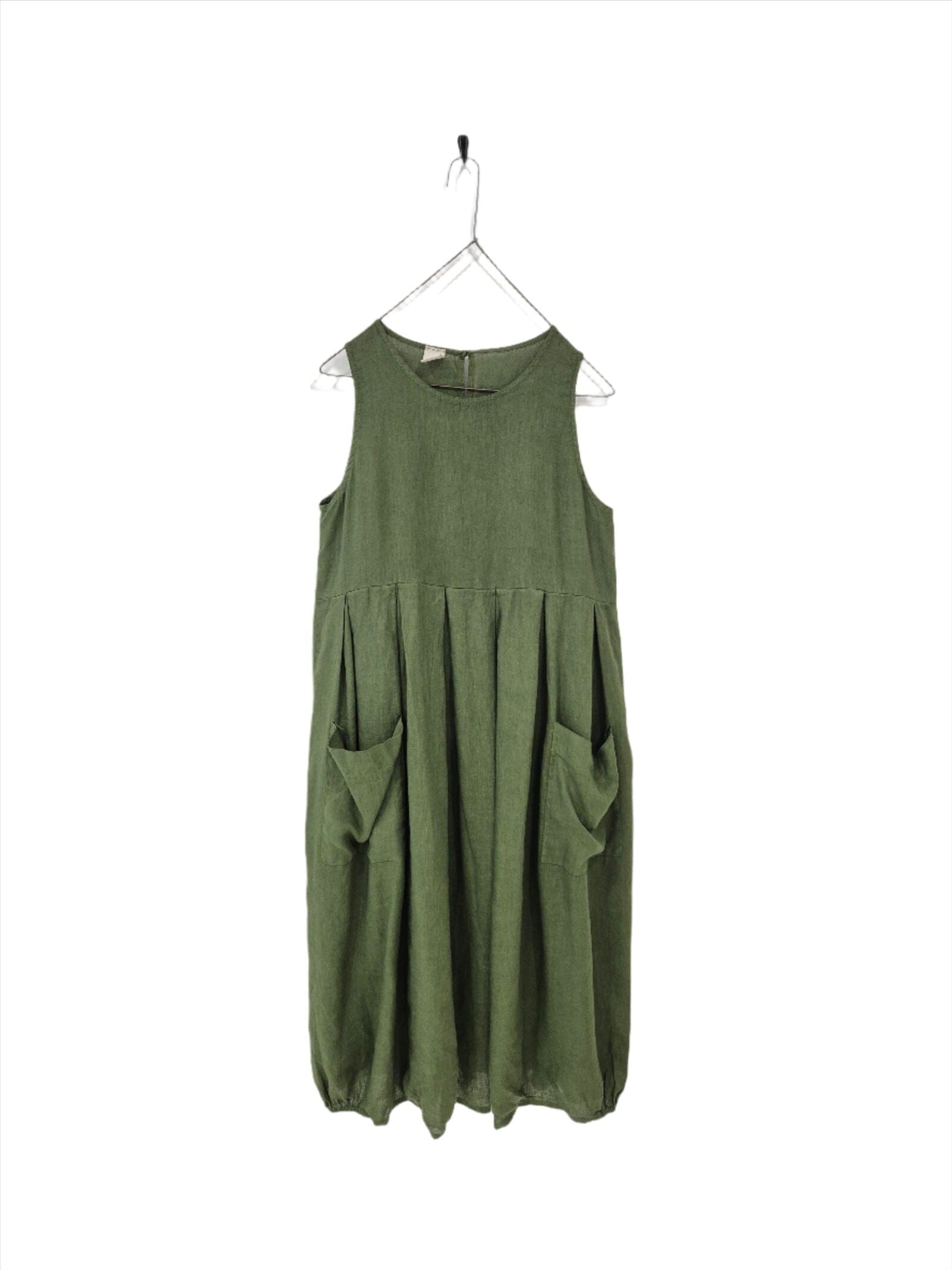 Montaigne Sartene Sleeveless Linen Dress Dress Etika Size 1 (S/M) Forest Green 