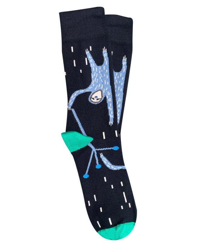 'Sloth' Cotton Socks - Tightology socks Tightology Black Medium 