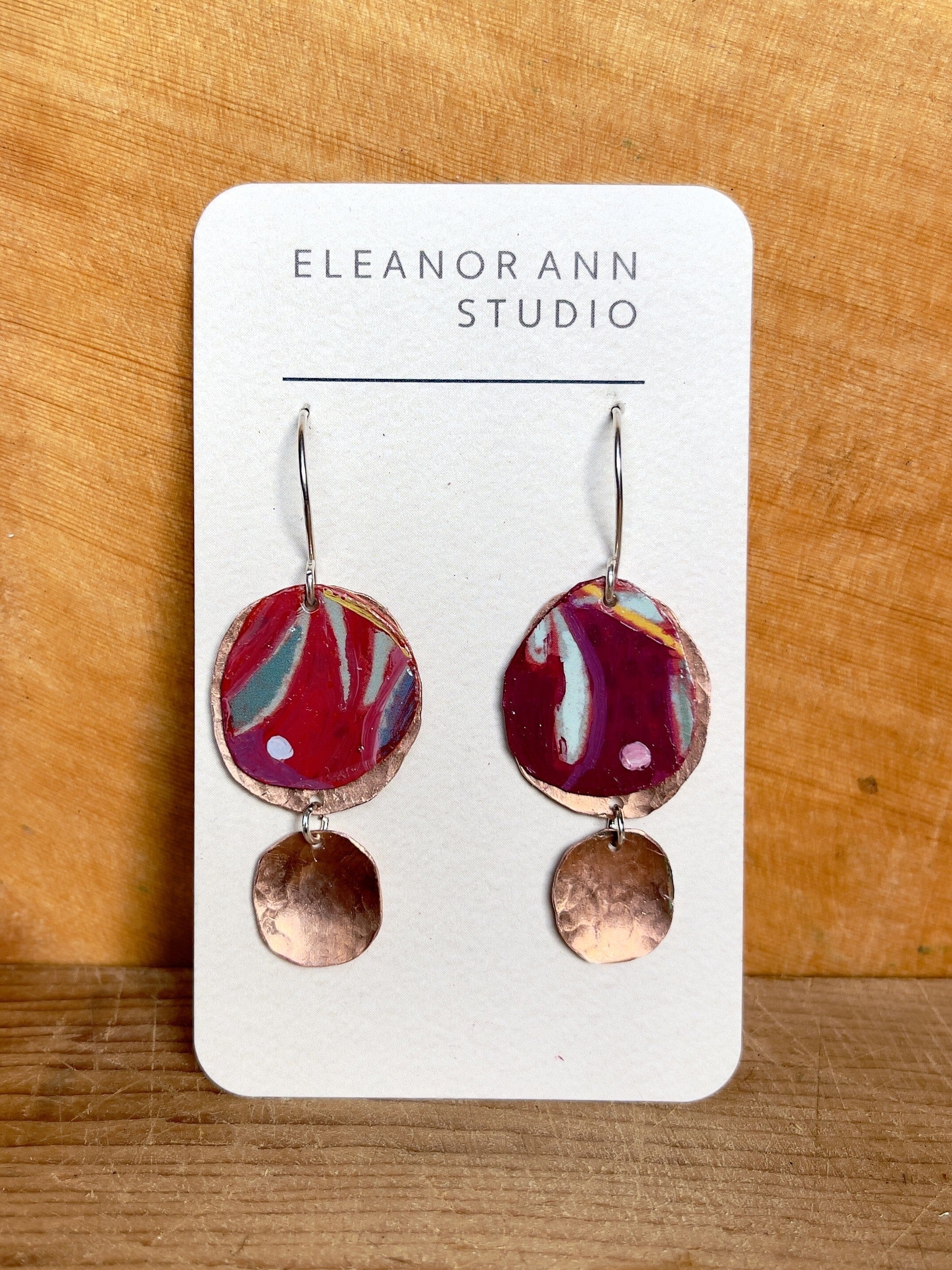 Reclaimed Copper and Hand-painted Earrings - Eleanor Ann Earrings Eleanor Ann 