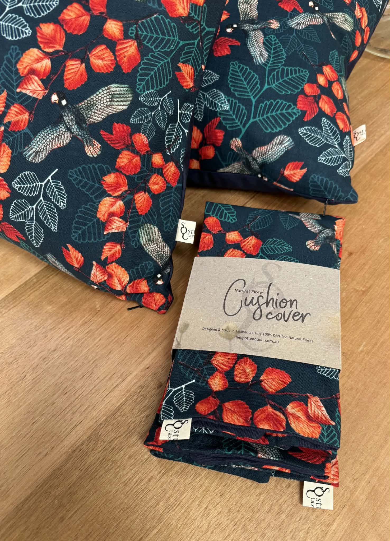 2 Pack Organic Linen/Hemp Cushions - Turning Fagus Cushions The Spotted Quoll 