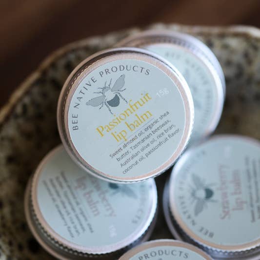 Bee Native - Natural Shea Butter Lip Balm Tin body Bee Native Products Passionfruit 