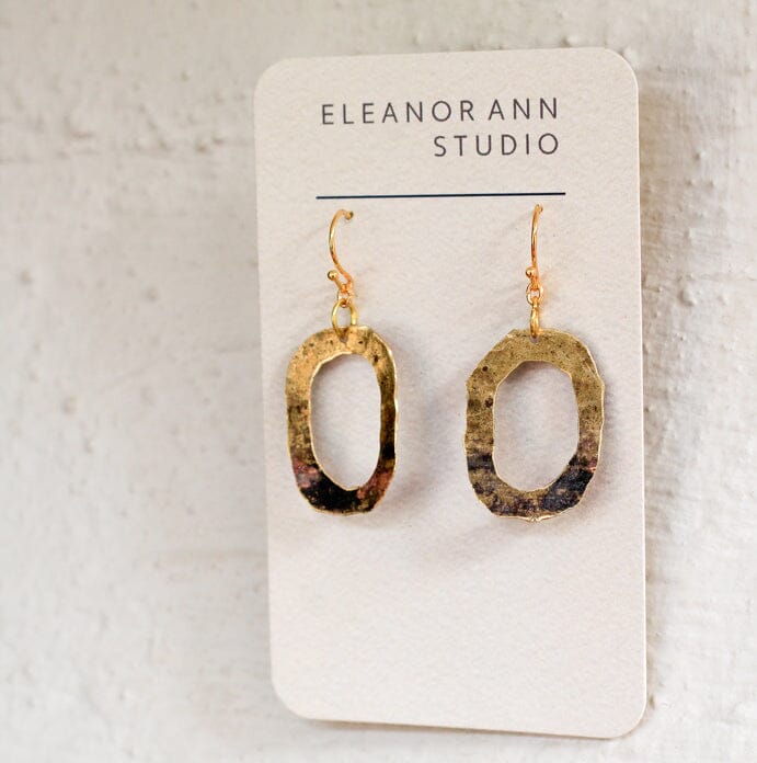 Recycled Copper & Brass Earrings - Eleanor Ann Earrings Eleanor Ann Brass Doughnut Brass Hooks 
