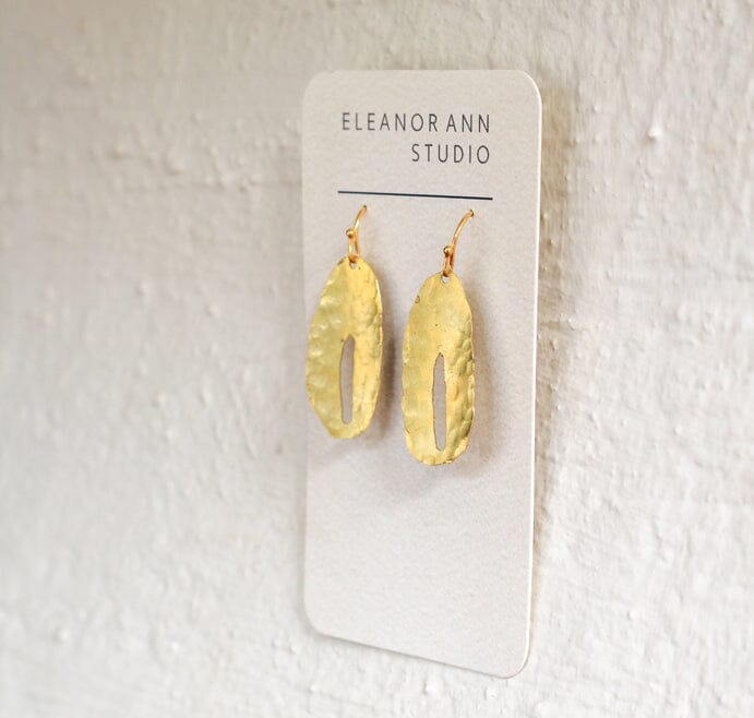 Recycled Copper & Brass Earrings - Eleanor Ann Earrings Eleanor Ann Brass Long Brass Hooks 