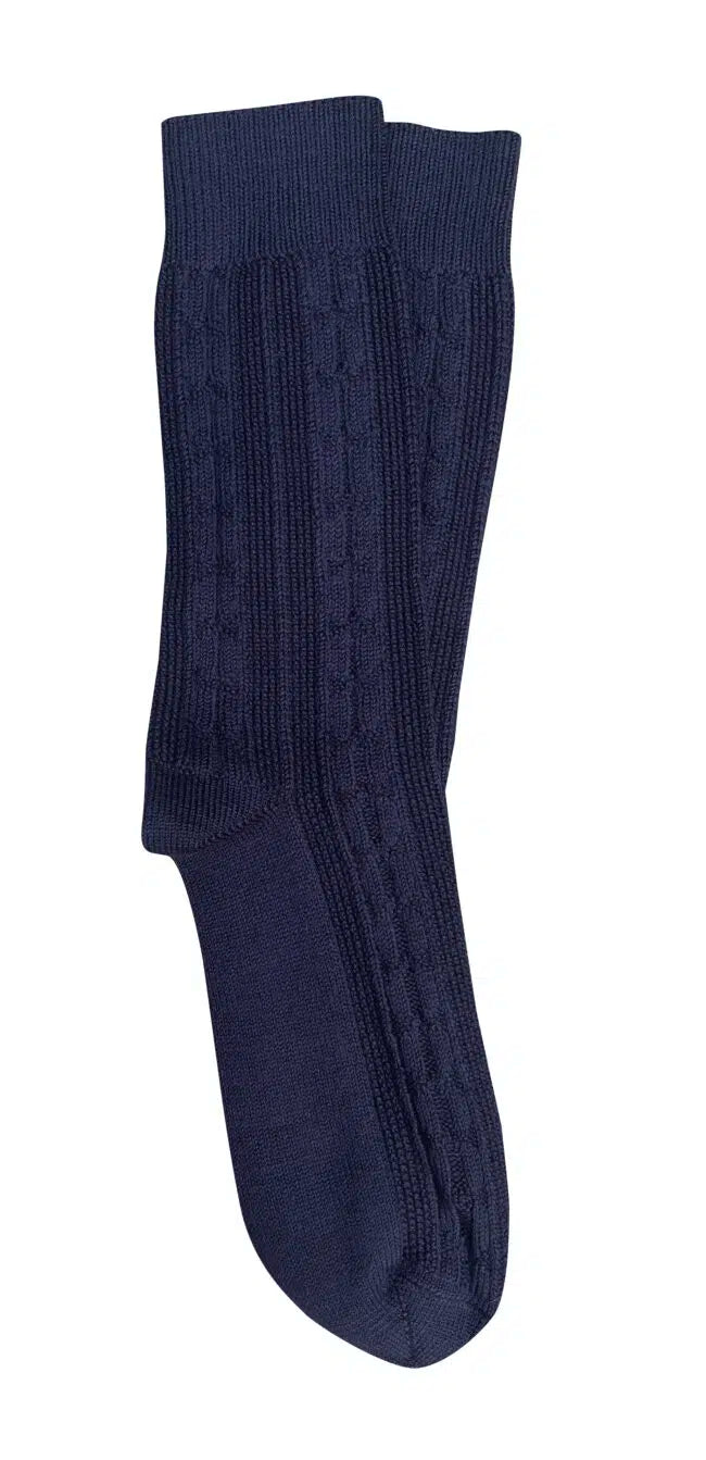 'Chunky Cable' Merino Socks - Tightology socks Tightology Navy 