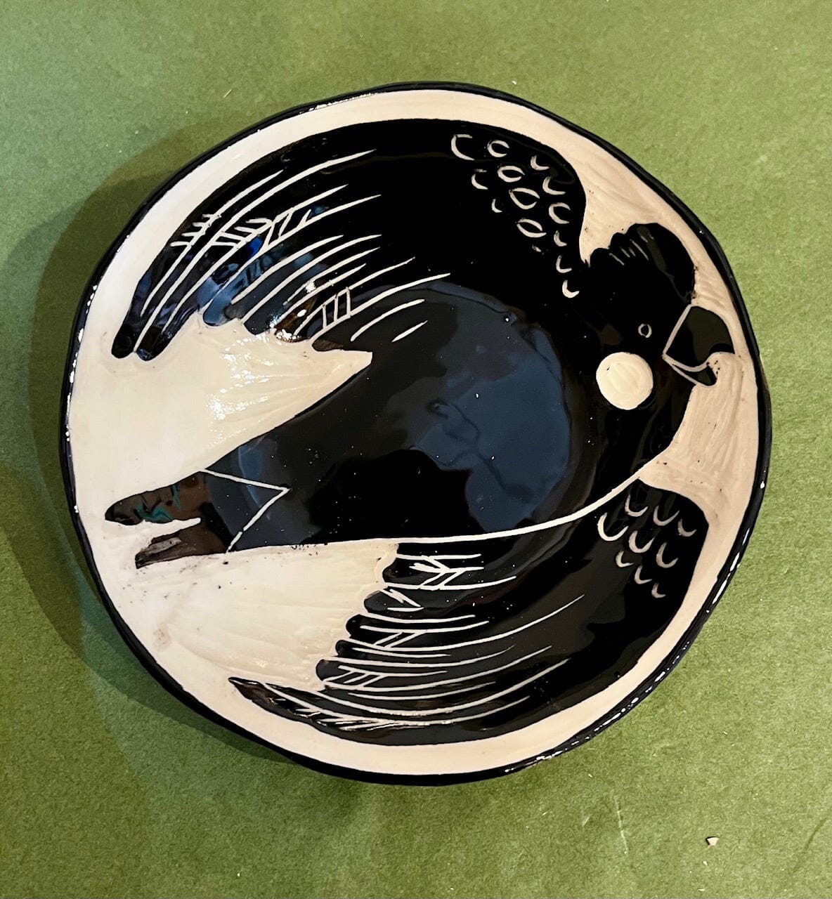 Ceramics - Aurora Fae ceramics The Aurora Fae Cockatoo Bowl (140mm x 35mm) Black 