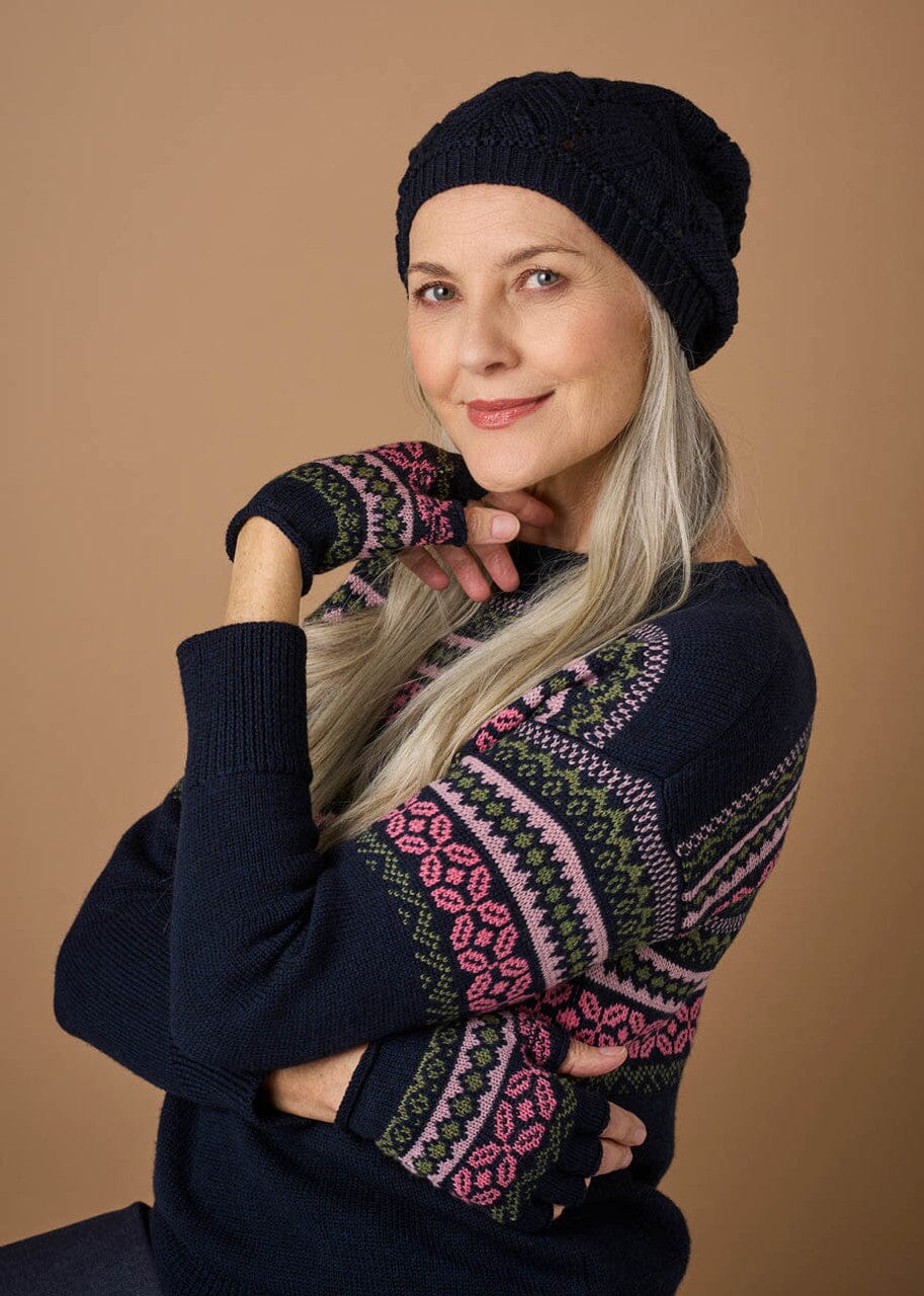 Dahlia Fairisle Fingerless Merino Gloves - Uimi Gloves Uimi 