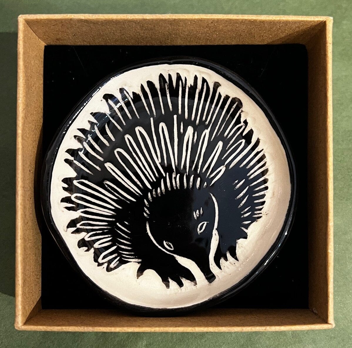 Aurora Fae Ring Dishes & Trinket Plates Ceramics The Aurora Fae Echidna Trinket Plate black 