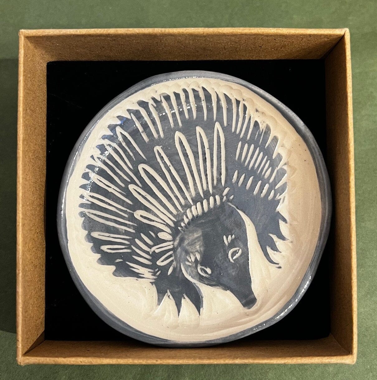Aurora Fae Ring Dishes & Trinket Plates Ceramics The Aurora Fae Echidna Trinket Plate Grey 