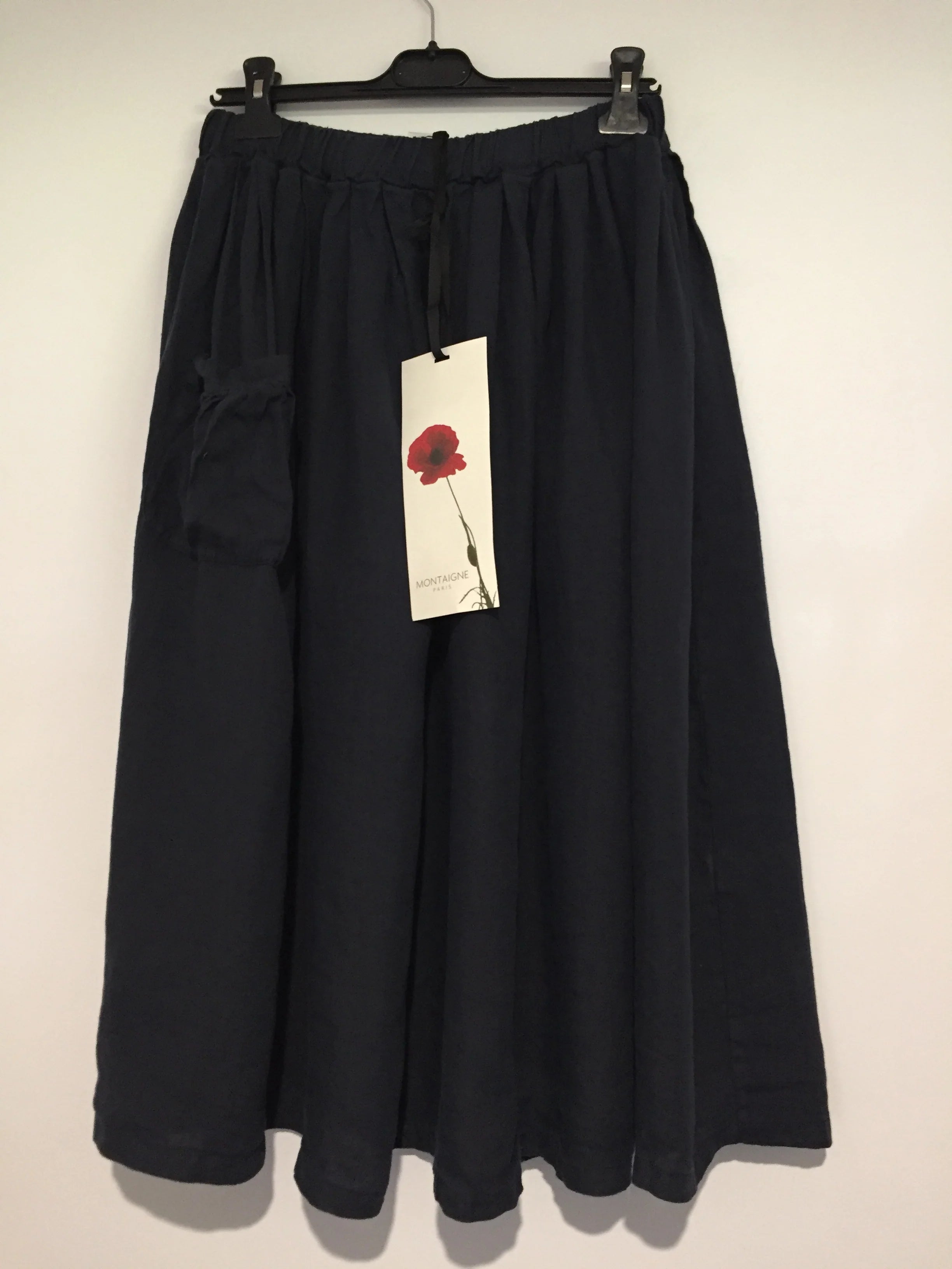 Montaigne Gathered full skirt with front pocket Skirt Etika French Navy 