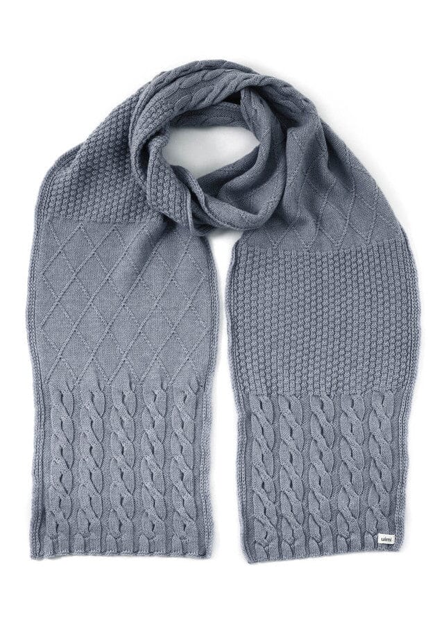 Frida Textured Patchwork Merino Scarf - Uimi Scarf Uimi Pebble 