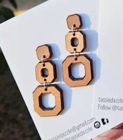 Tassie Dazzle - Wooden Earrings Earrings TassieDazzle Geo Dangles - Myrtle 