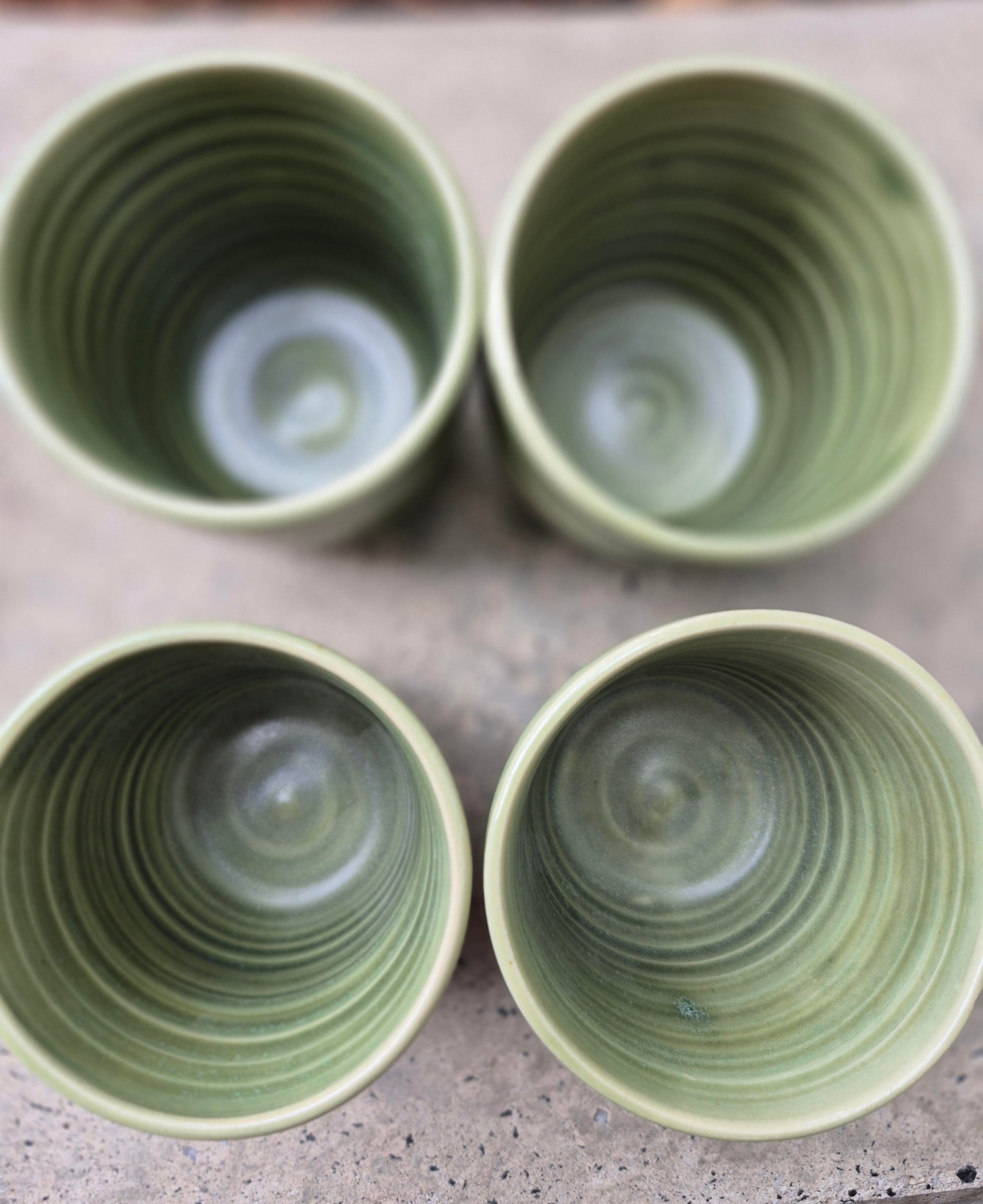 Ceramic Latte Cups- The Little Mud Room ceramics The Little Mud Room Green Latte 