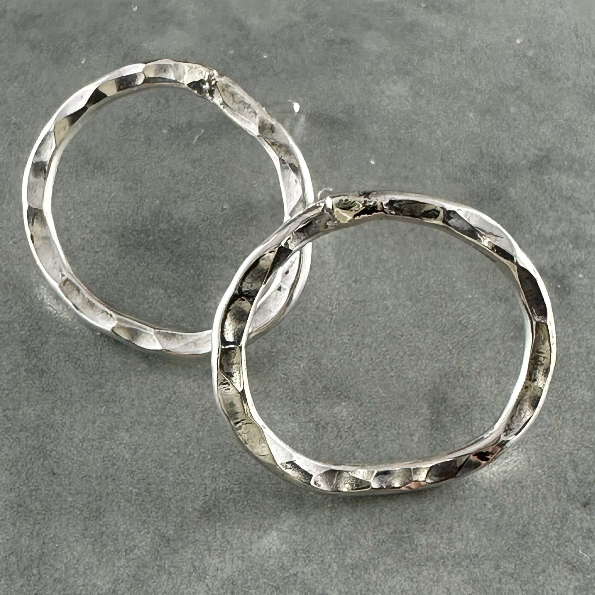 Statement Silver Studs by Jillian Jak Jewellery Jillian Jak Hammered Rings (15mm) 