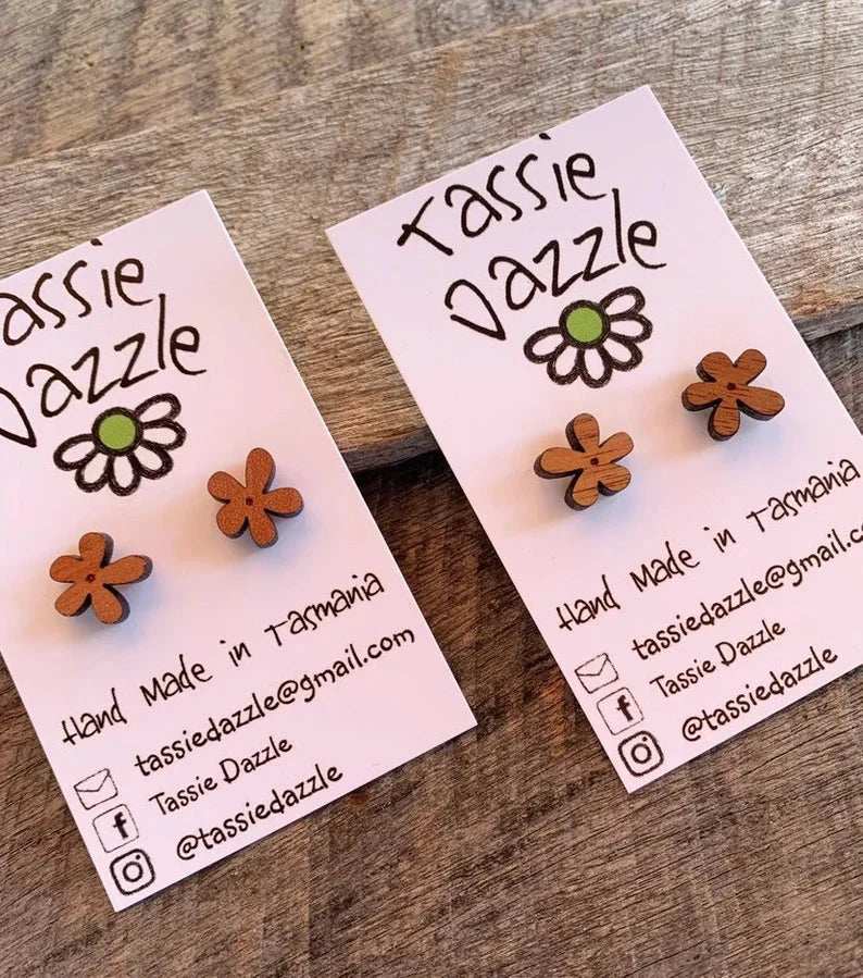 Tassie Dazzle - Wooden Earrings Earrings TassieDazzle 