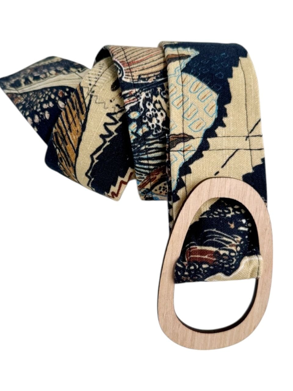 Tasmanian Oak Belts - Printed Organic Linen Belt Buckles The Spotted Quoll 