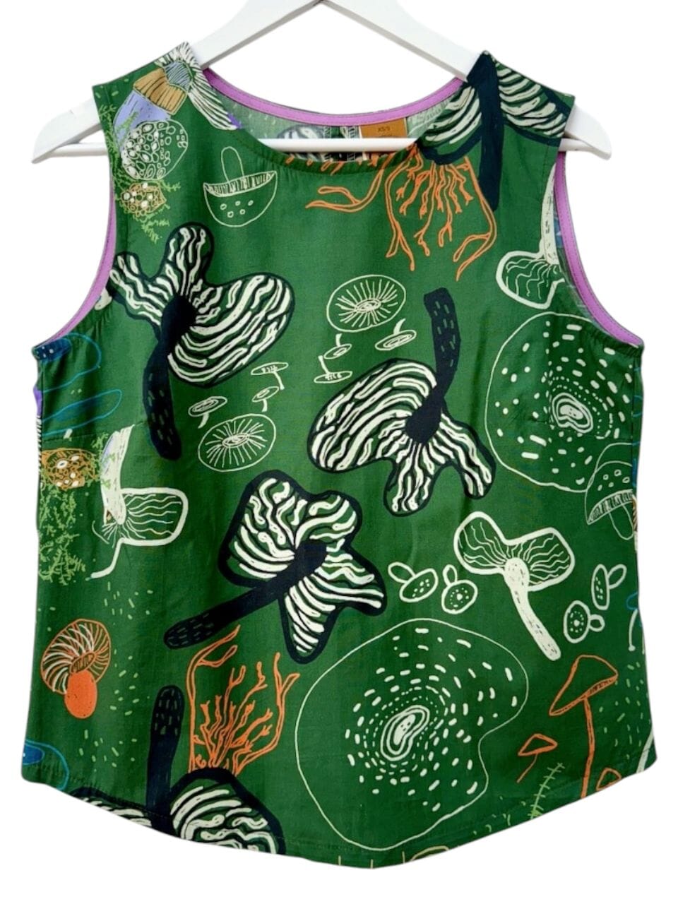 Organic Cotton Poplin Tank - Tassie Fungi Shirts & Tops The Spotted Quoll 