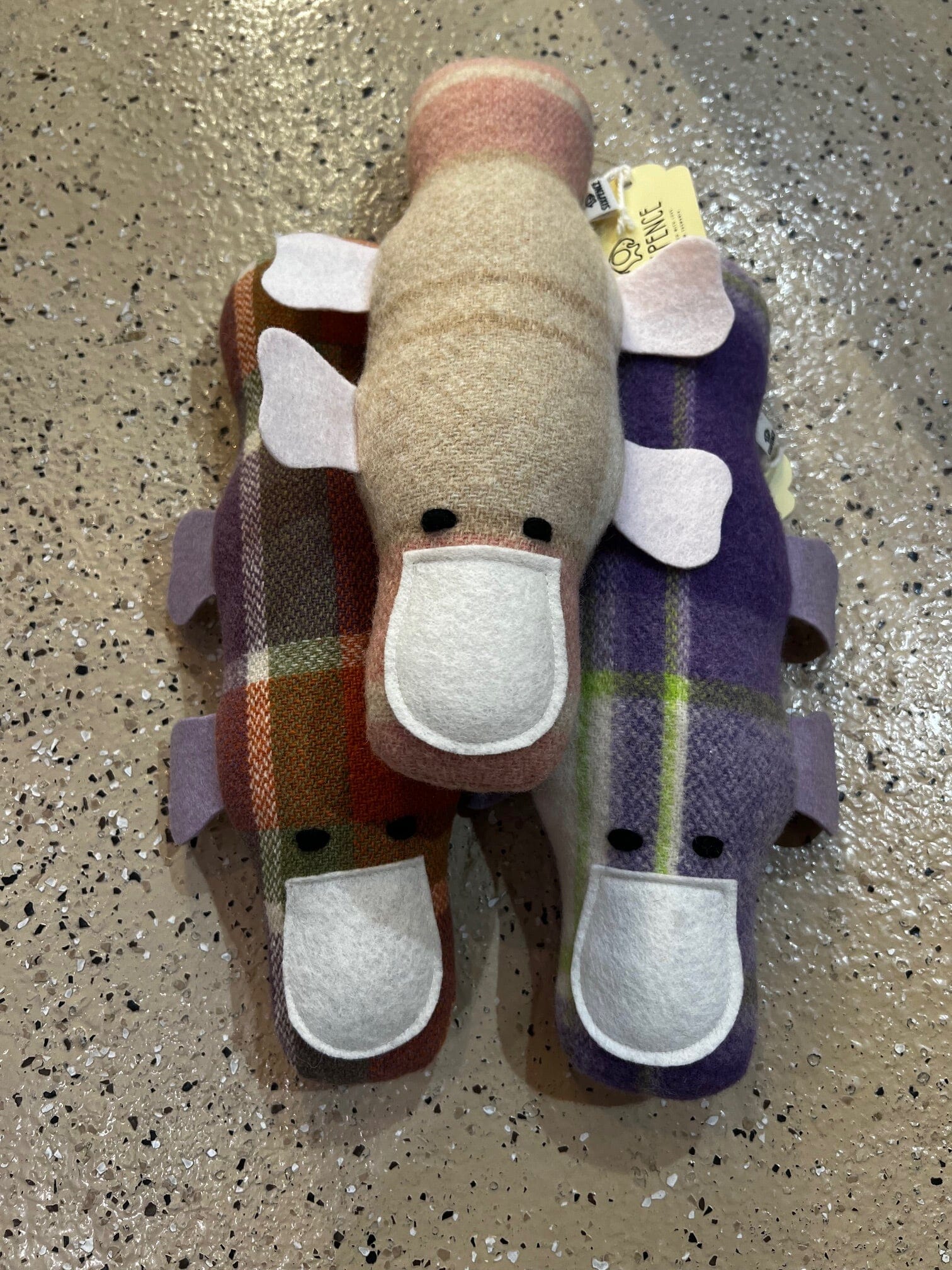Woolie Friends by Sixpence soft toy Sixpence Pink/Purple Tweed Platypus 
