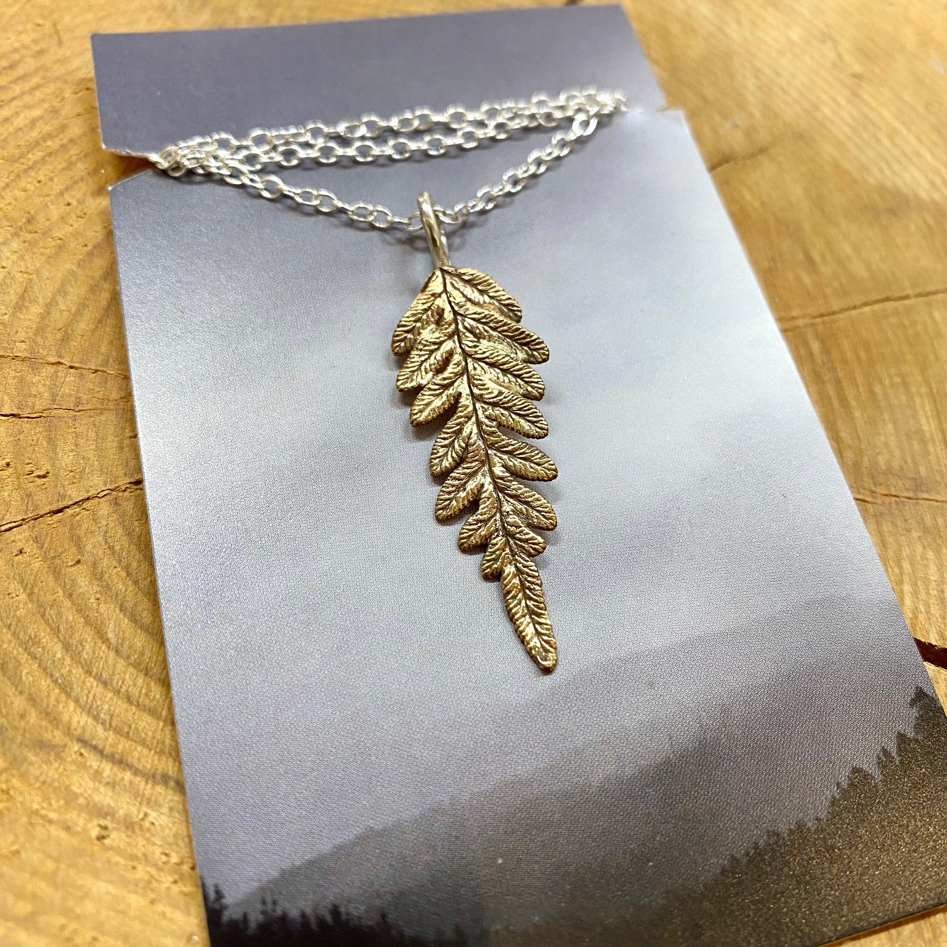 The Forest Adorned Necklaces - Janny McKinnon Jewellery Janny Bracken Fern Pendant Bronze - 40mm 