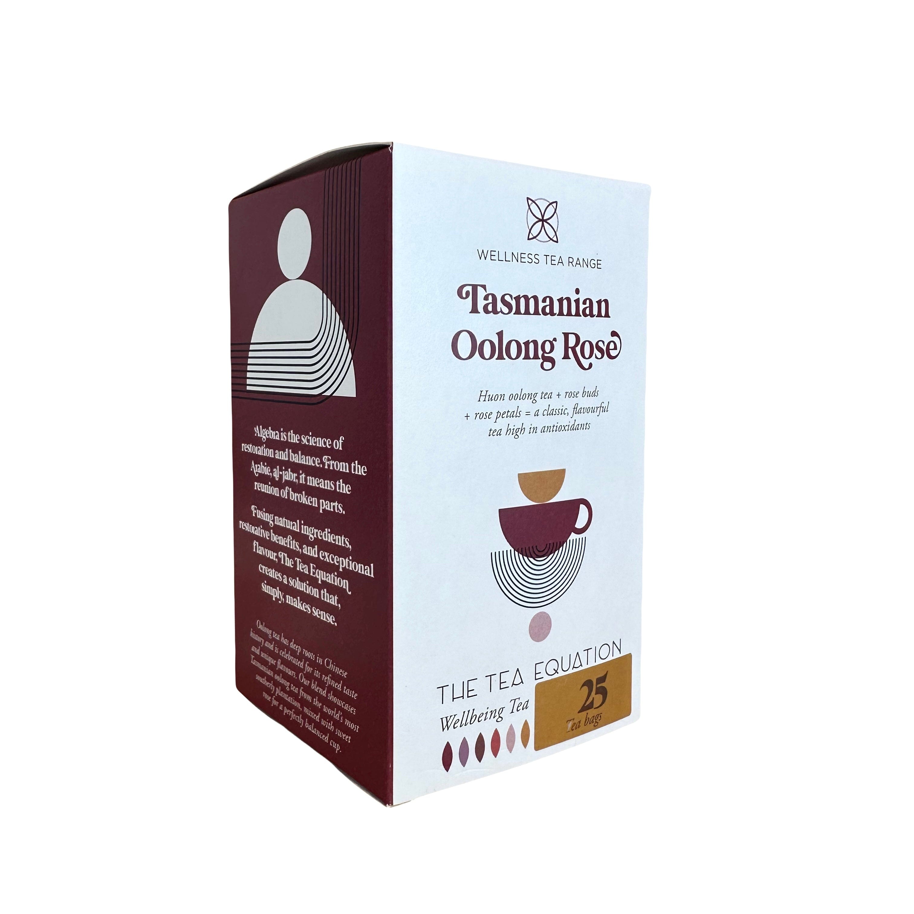 The Tea Equation - Tasmanian Teabags 25 Pack Tea The Rabbit Hole Organic Tea Bar Tasmanian Oolong Rose 