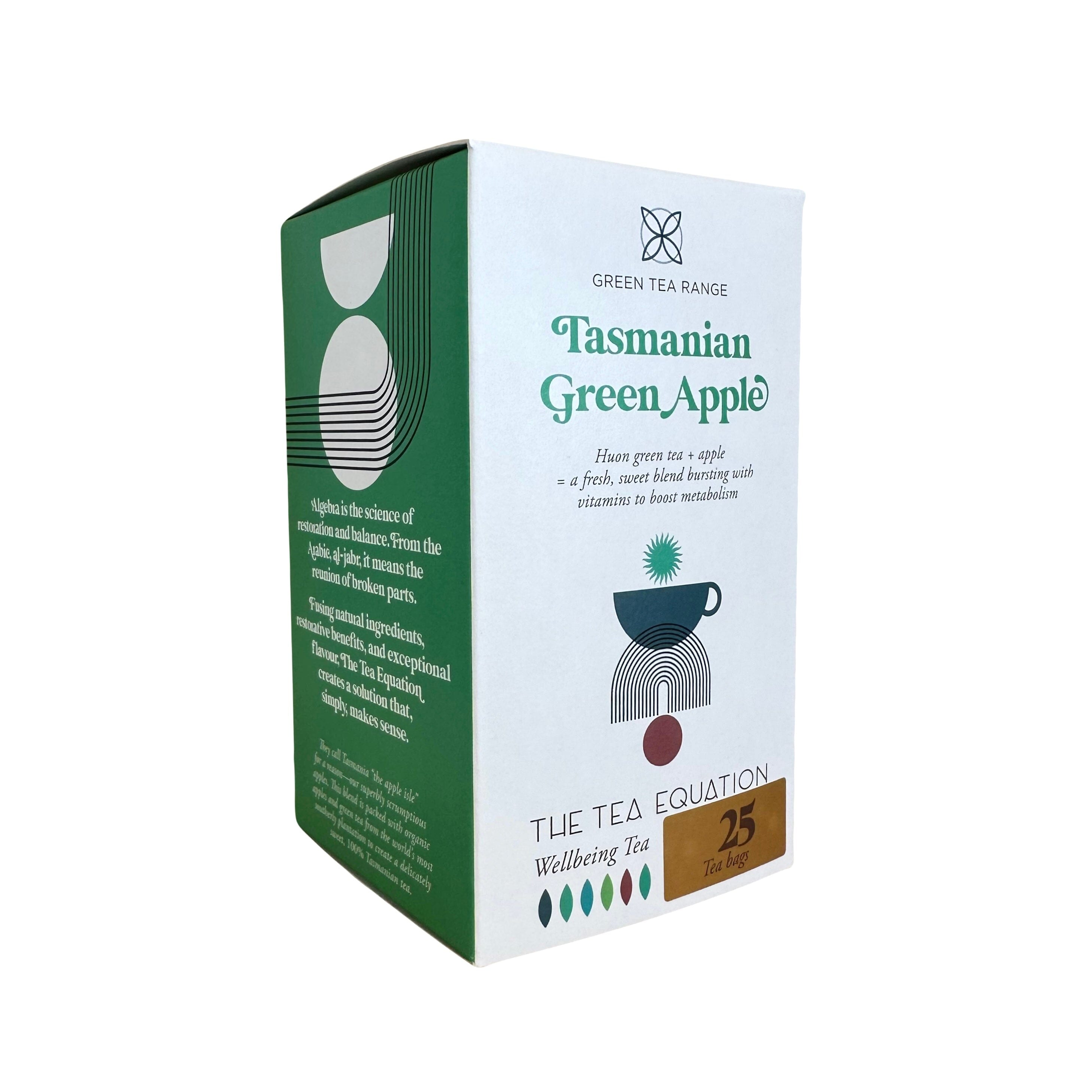 The Tea Equation - Tasmanian Teabags 25 Pack Tea The Rabbit Hole Organic Tea Bar Green Apple 