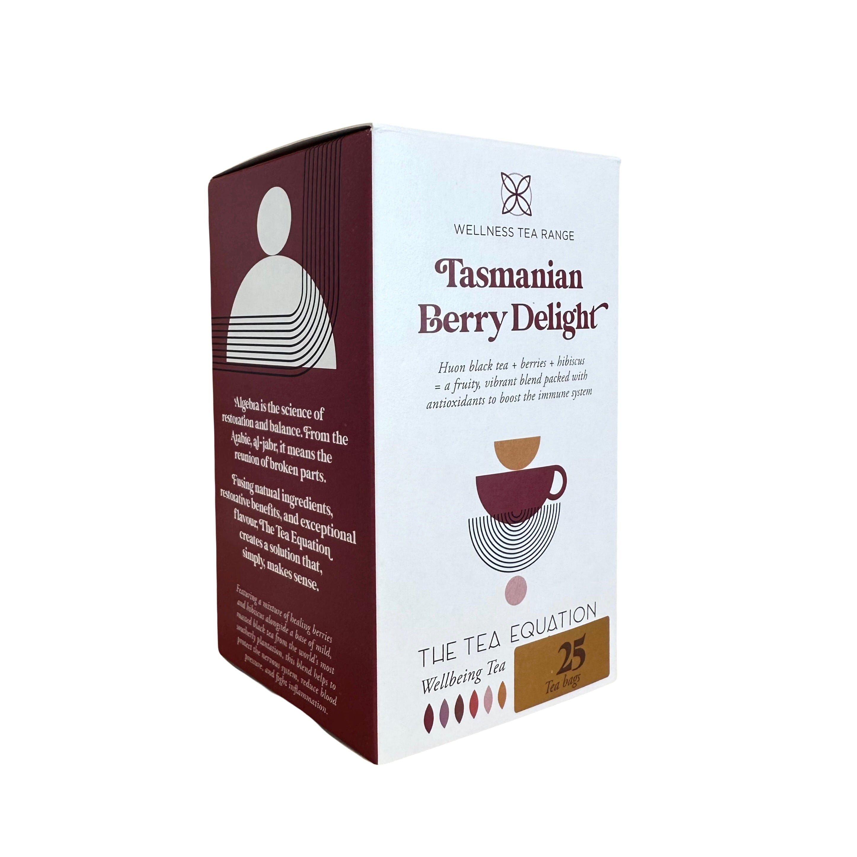 The Tea Equation - Tasmanian Teabags 25 Pack Tea The Rabbit Hole Organic Tea Bar Tasmanian Berry Delight 