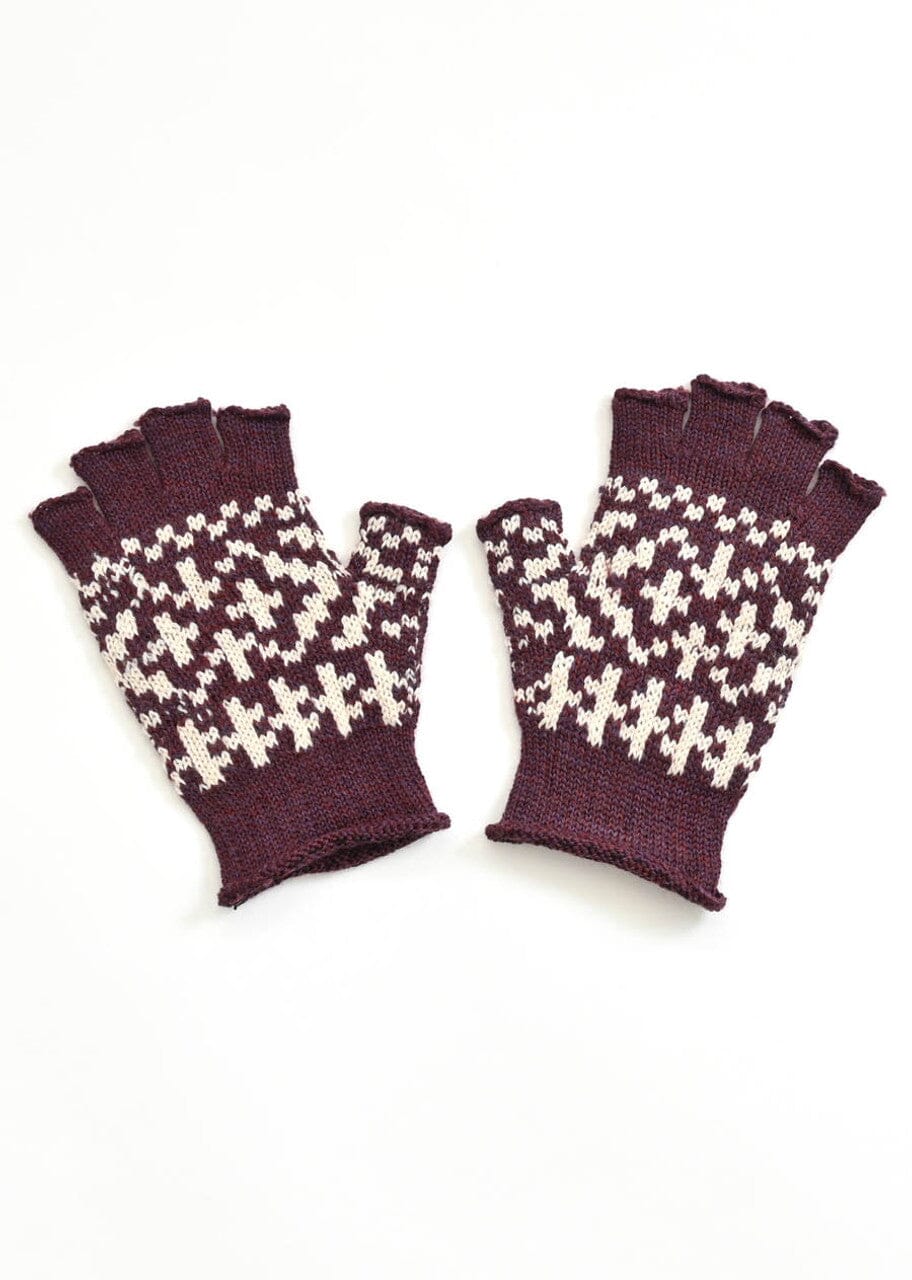 Ingrid Fairisle Fingerless Merino Gloves - Uimi Gloves Uimi Pinot 
