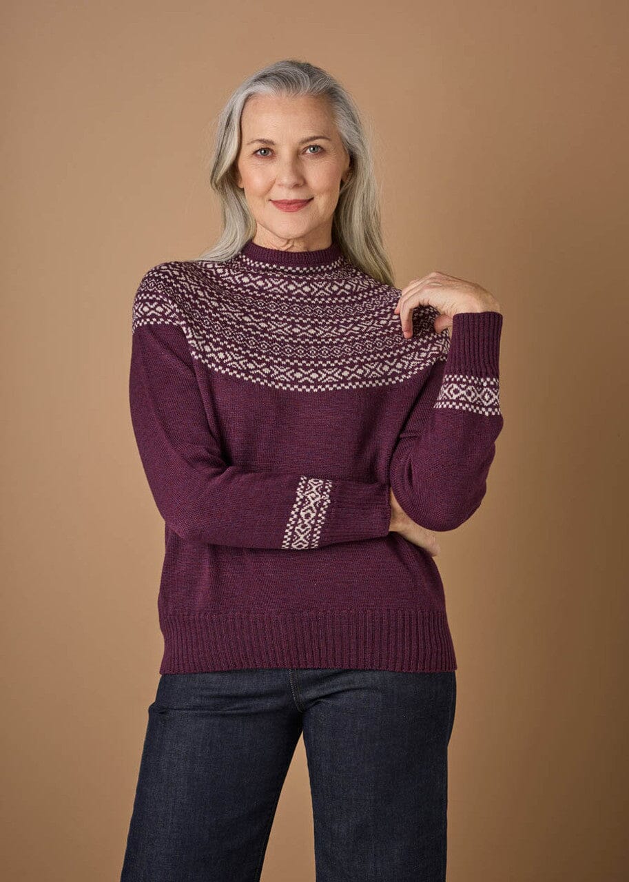 Ingrid Two Colour Fair Isle Merino Jumper - Uimi sweater Uimi Pinot S 