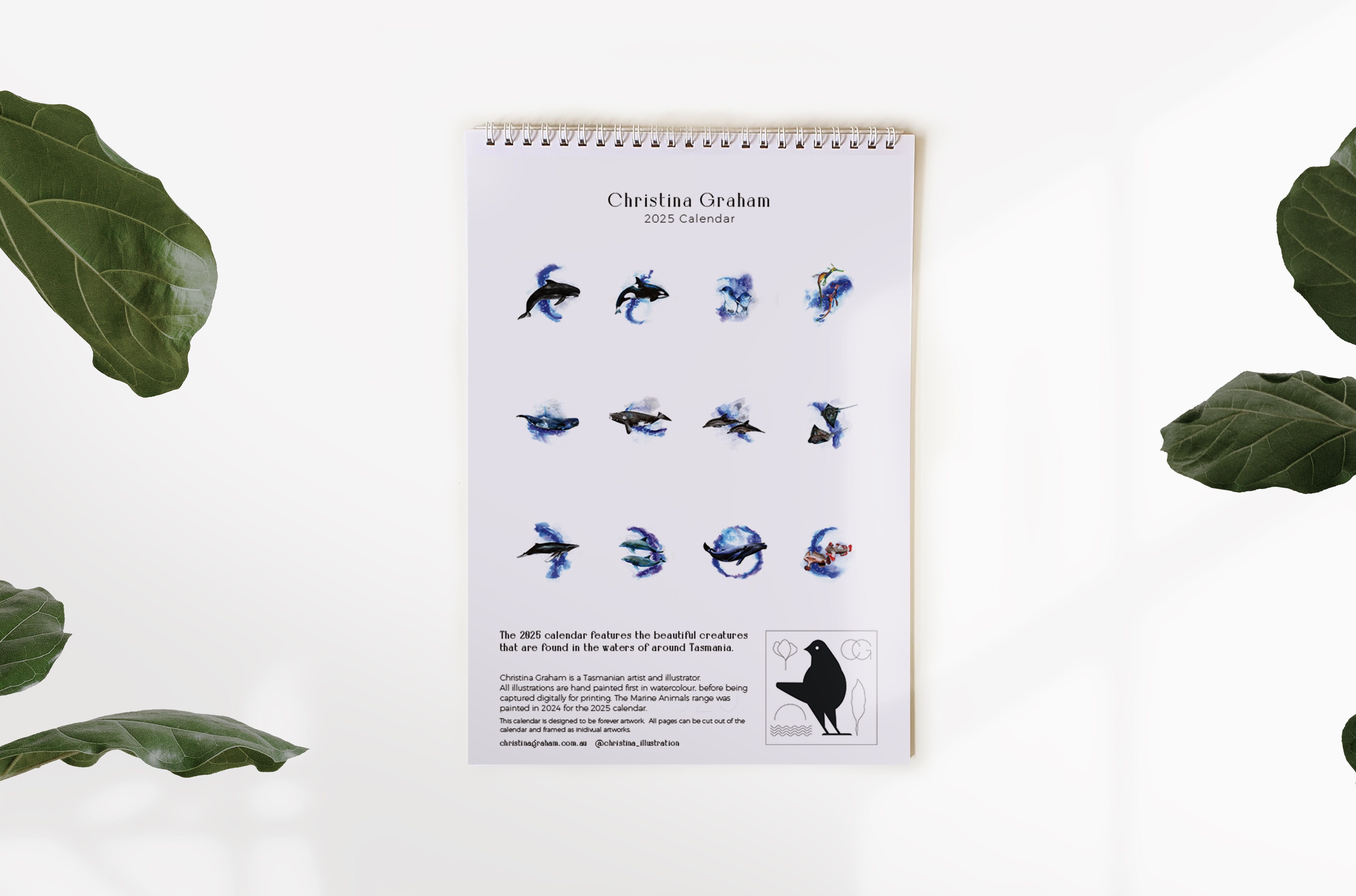 2025 Marine Animals Calendar - Christina Graham Calendars, Organizers & Planners Christina Graham 