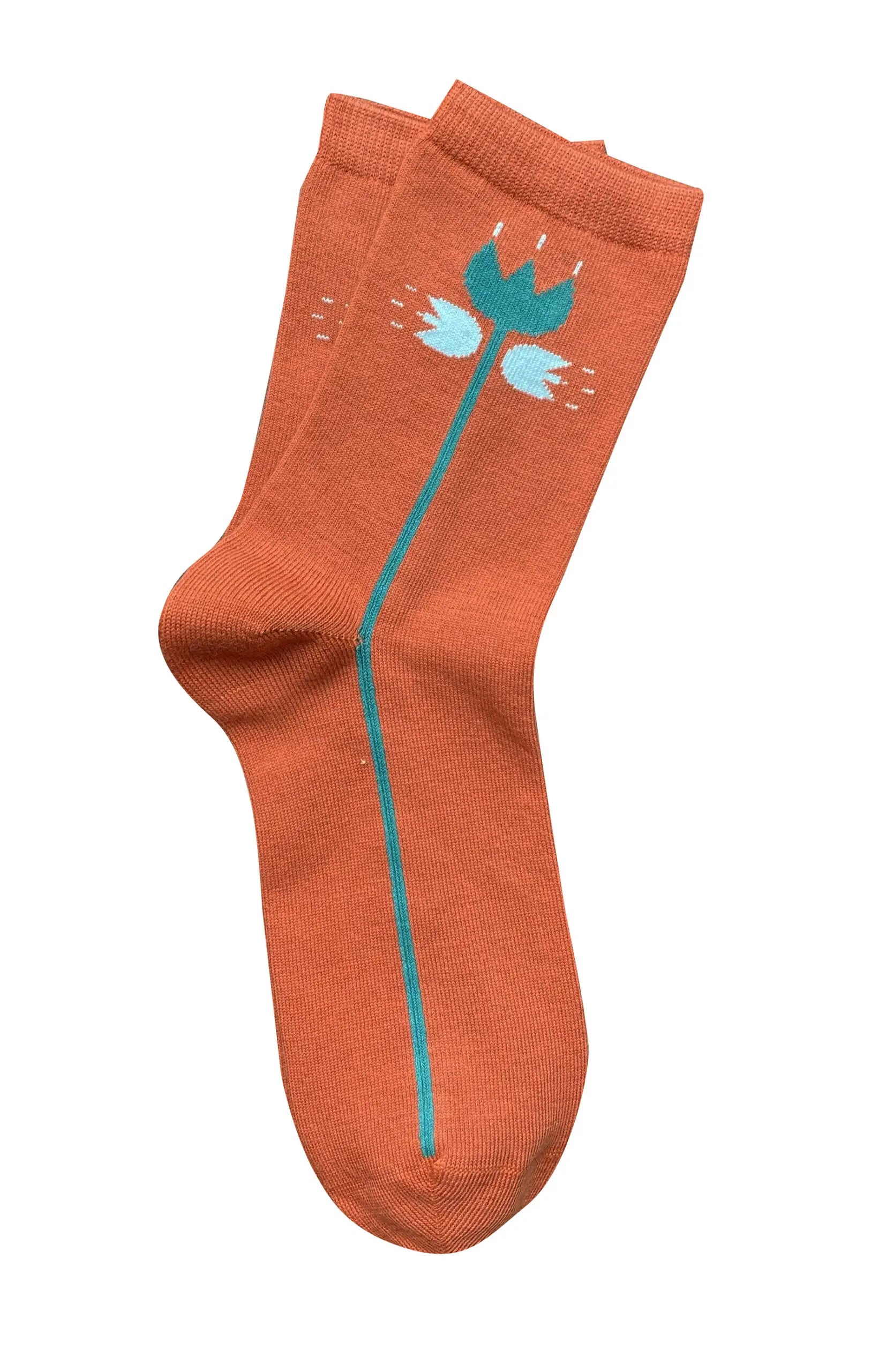 Fun Cotton Aussie Made Socks - Tightology socks Tightology Paprika One Size Flower