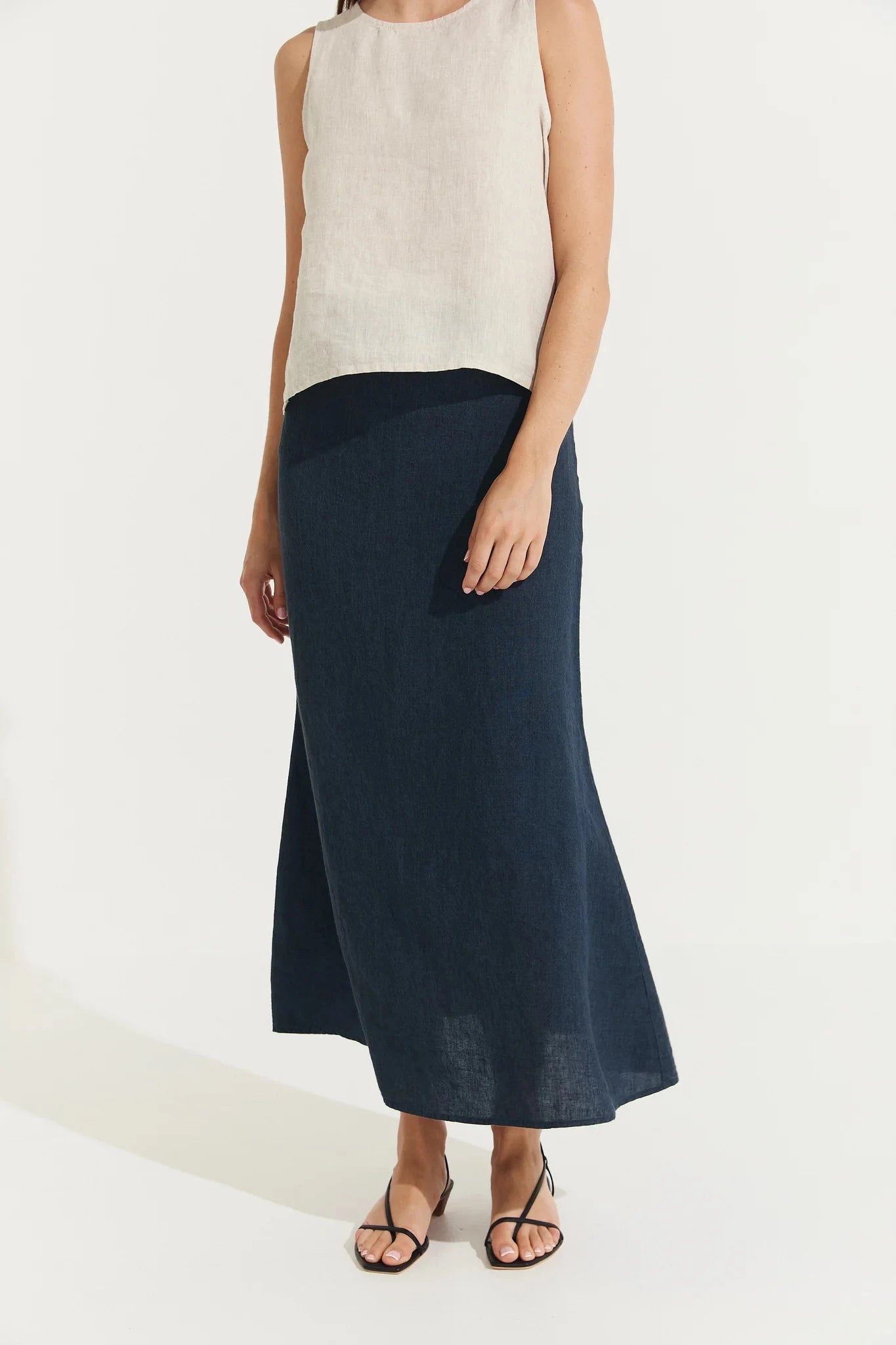 Ava Linen Cami Top in Tartan ladies top Etika 