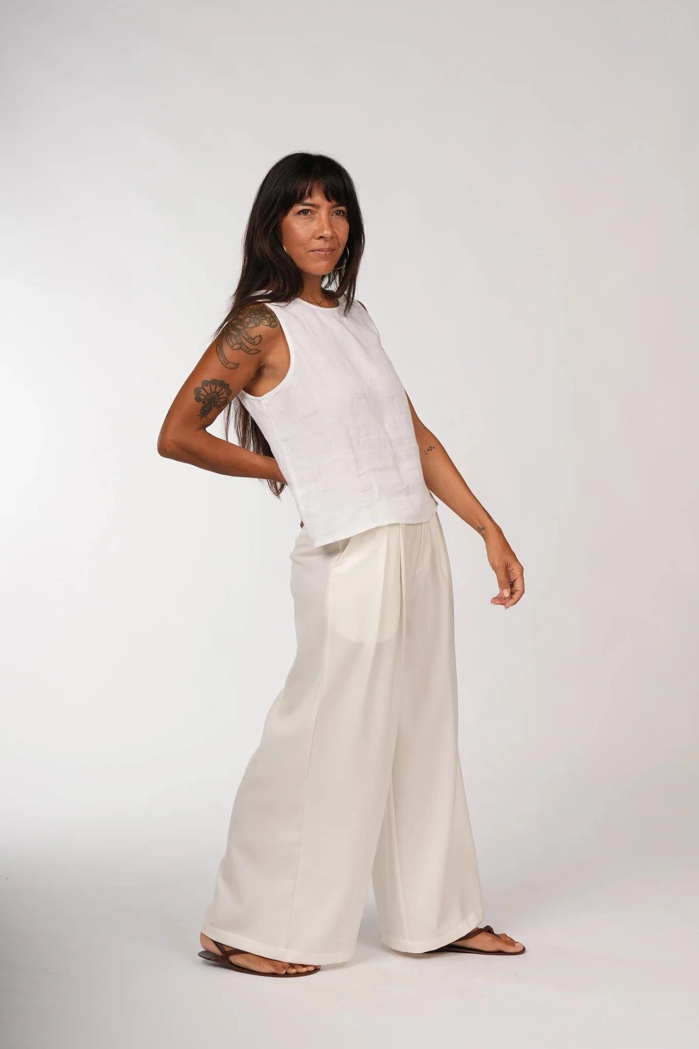 Ava Linen Cami Top in Tartan ladies top Etika 