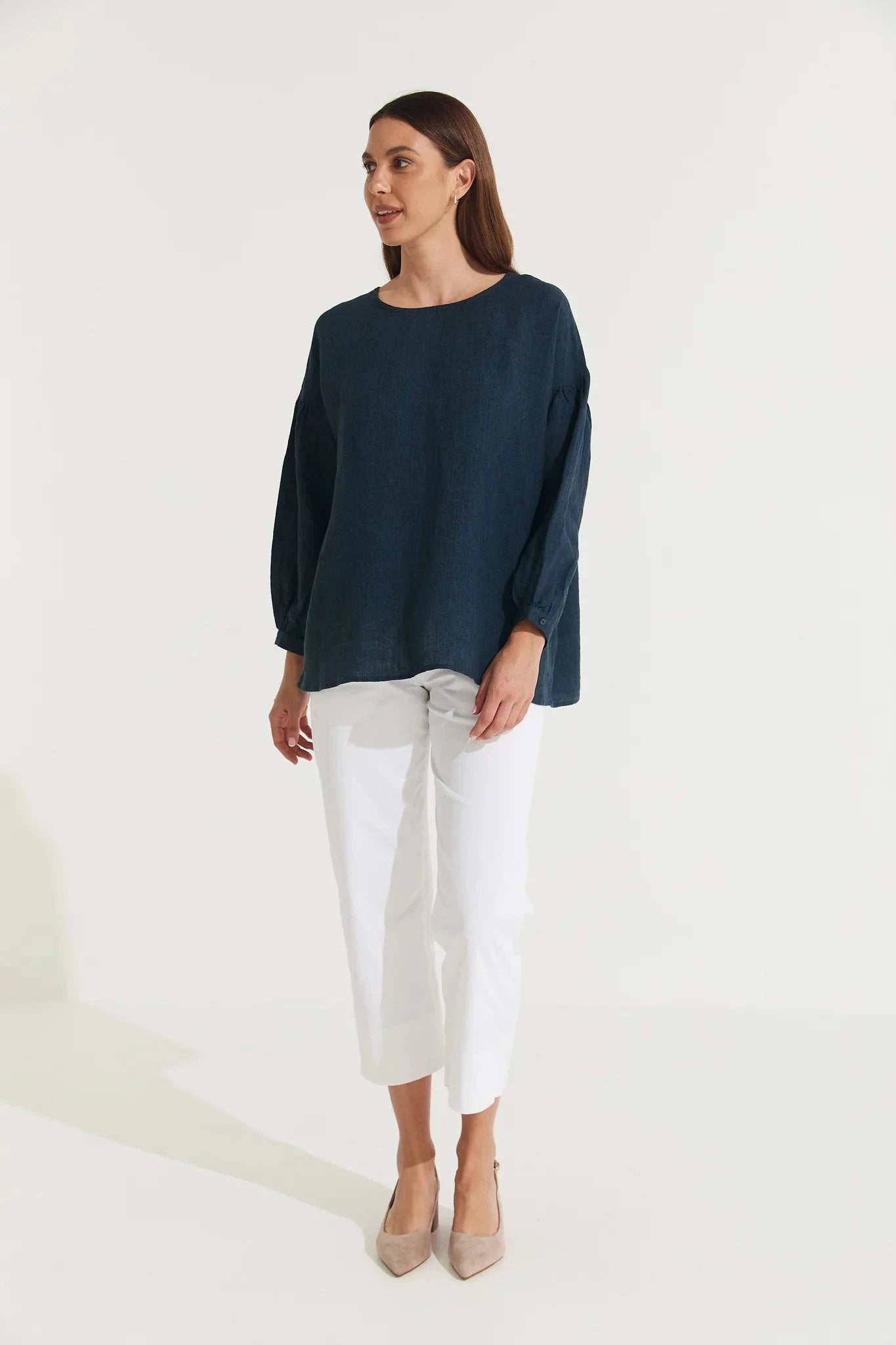 Montaigne Gina Linen Long Sleeve Top Shirts & Tops Etika 