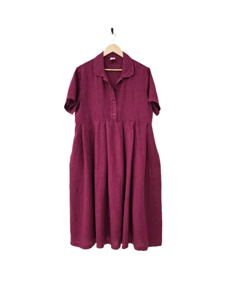 Montaigne Vianne Linen Dress Dress Etika Orchid I (S/M) 