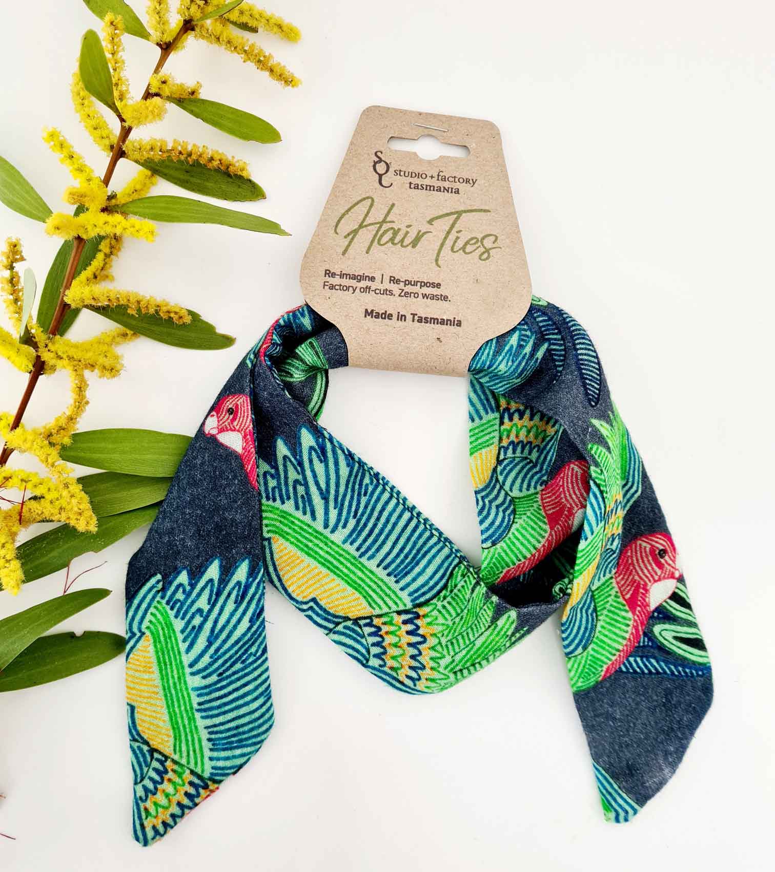 Re-imagine Hair Ribbon Hair Accessories The Spotted Quoll Organic Cotton Eastern Rosella 