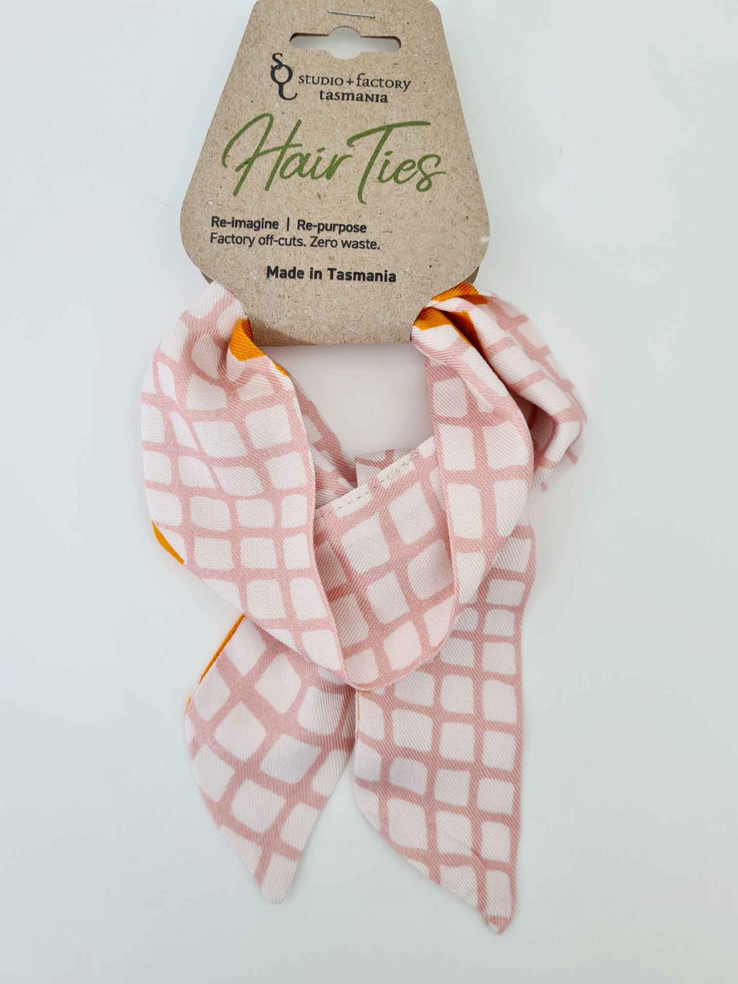 Re-imagine Hair Ribbon Hair Accessories The Spotted Quoll Organic Cotton Gingham Banksia 