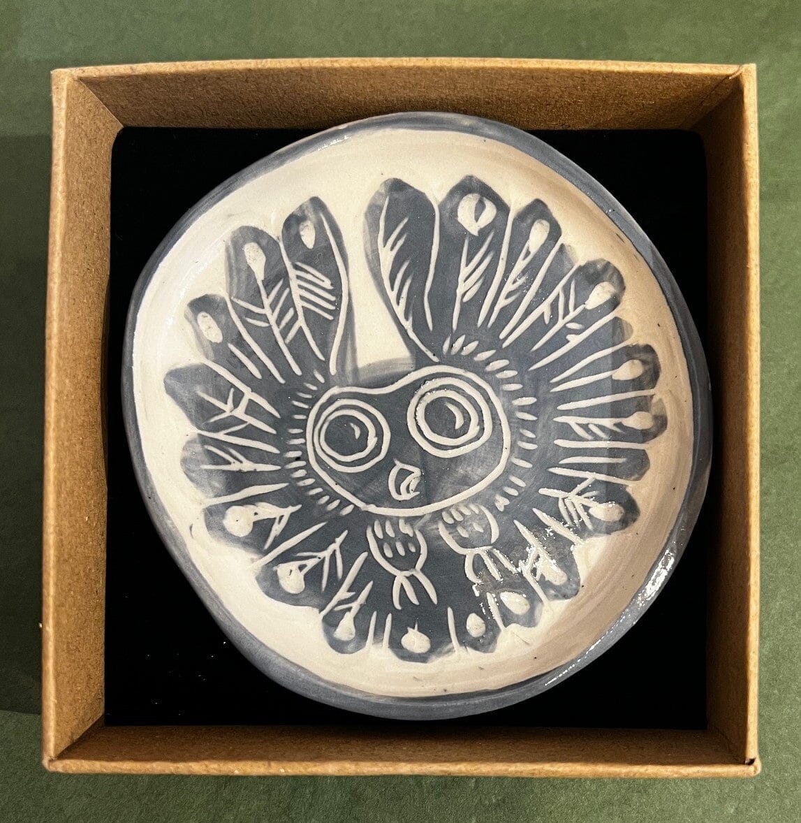 Aurora Fae Ring Dishes & Trinket Plates Ceramics The Aurora Fae Owl Trinket Plate Grey 