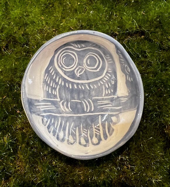 Aurora Fae Ring Dishes & Trinket Plates Ceramics The Aurora Fae Owl perched dish Grey 