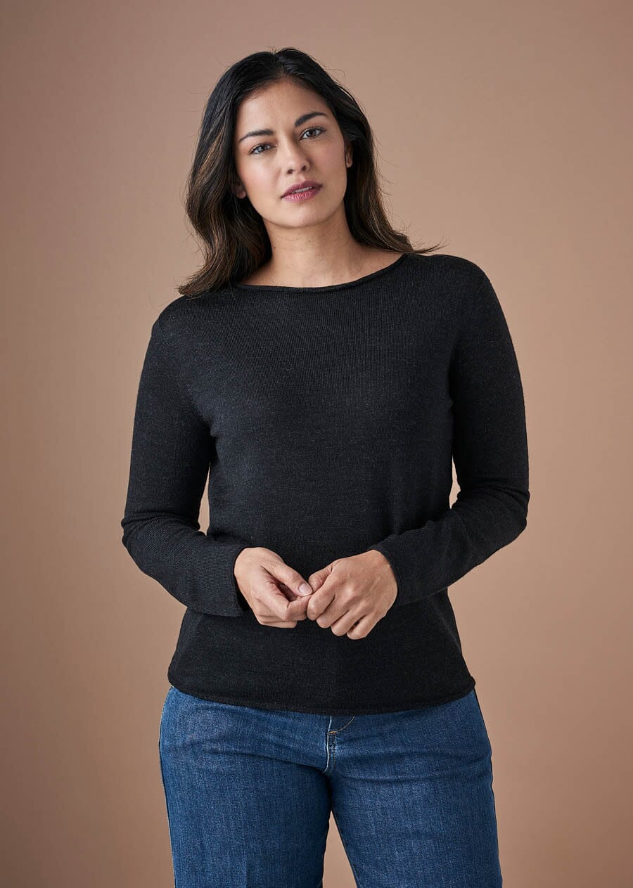 Phoebe Crew Neck Merino Knit - Uimi sweater Uimi Black S 