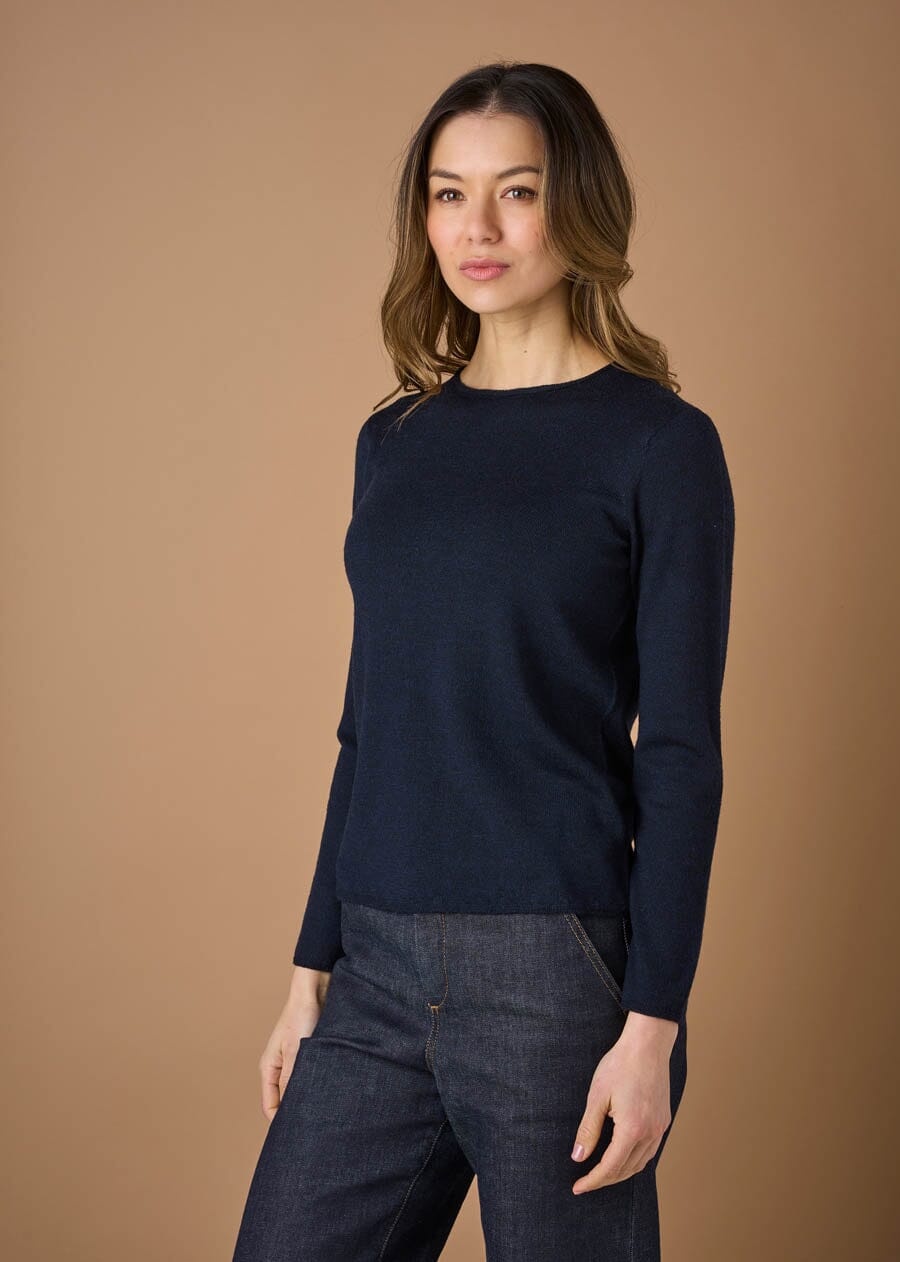 Phoebe Crew Neck Merino Knit - Uimi sweater Uimi Ink XS 