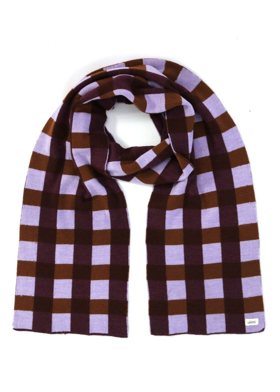 Picnic Check Merino Scarf - Uimi Scarf Uimi Lilac 