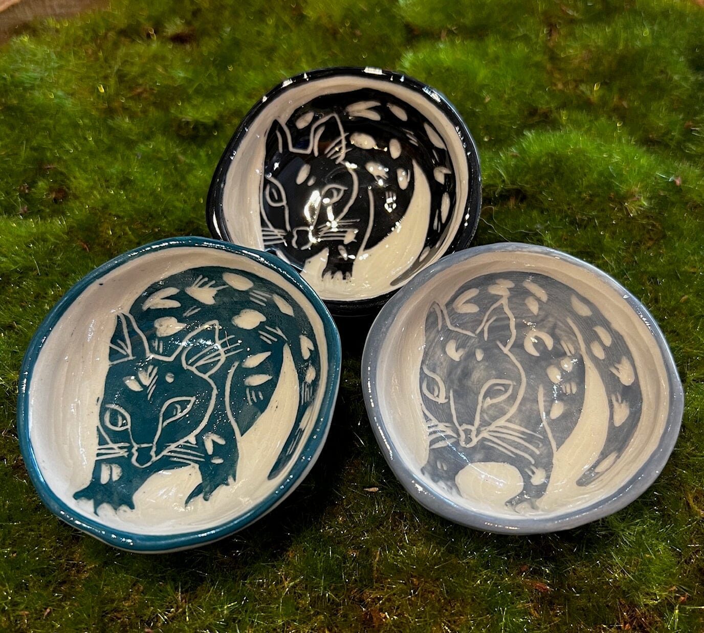 Aurora Fae Ring Dishes & Trinket Plates Ceramics The Aurora Fae Spotted Quoll dish black 