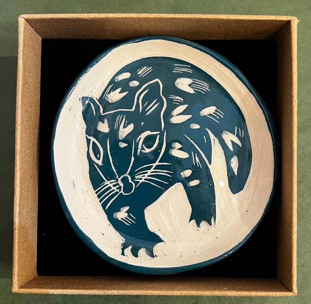 Aurora Fae Ring Dishes & Trinket Plates Ceramics The Aurora Fae Spotted Quoll Trinket Plate Amulet Green 