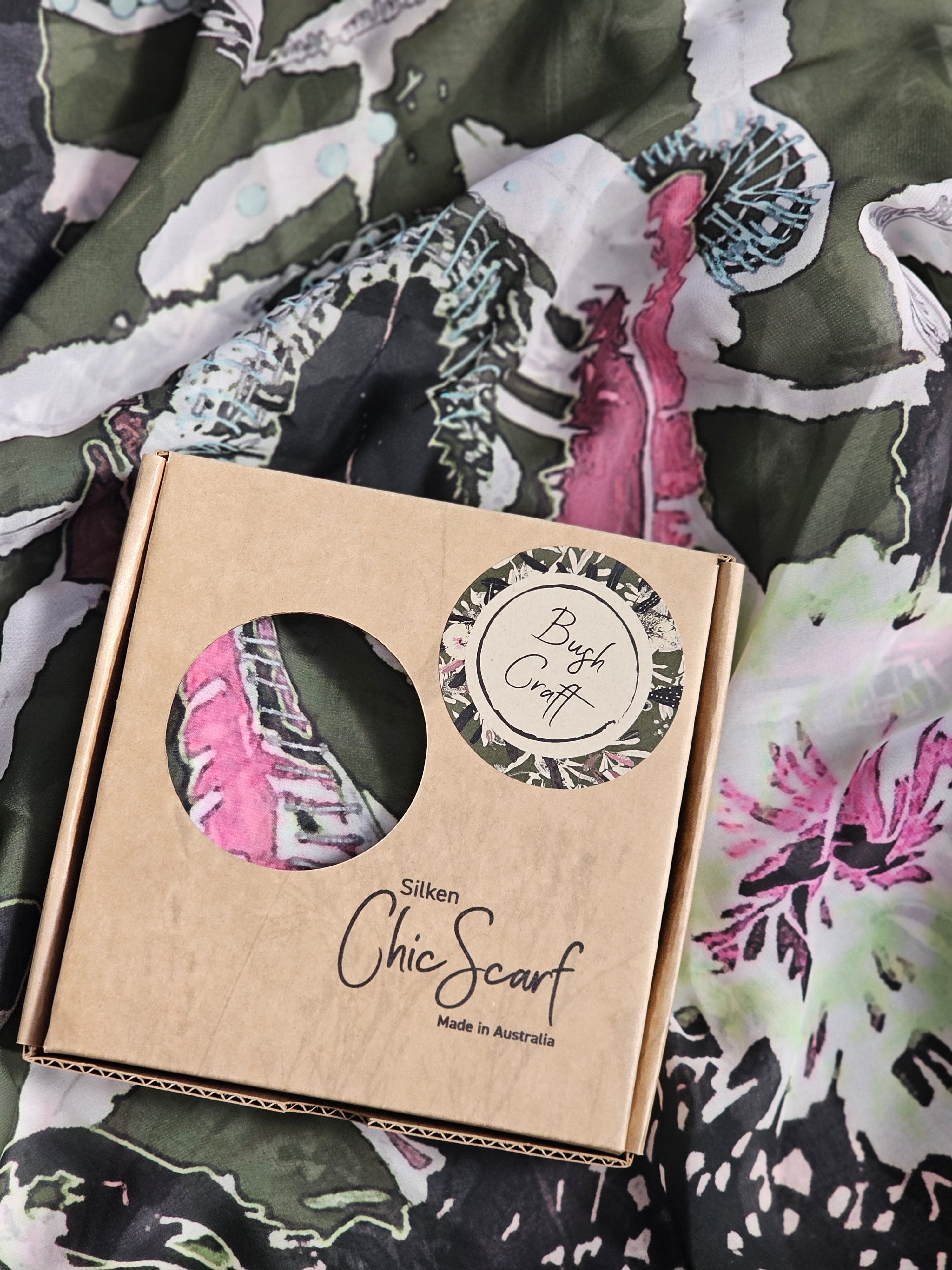 Silken Chic Scarves - Bush Craft Scarf The Spotted Quoll Studio 
