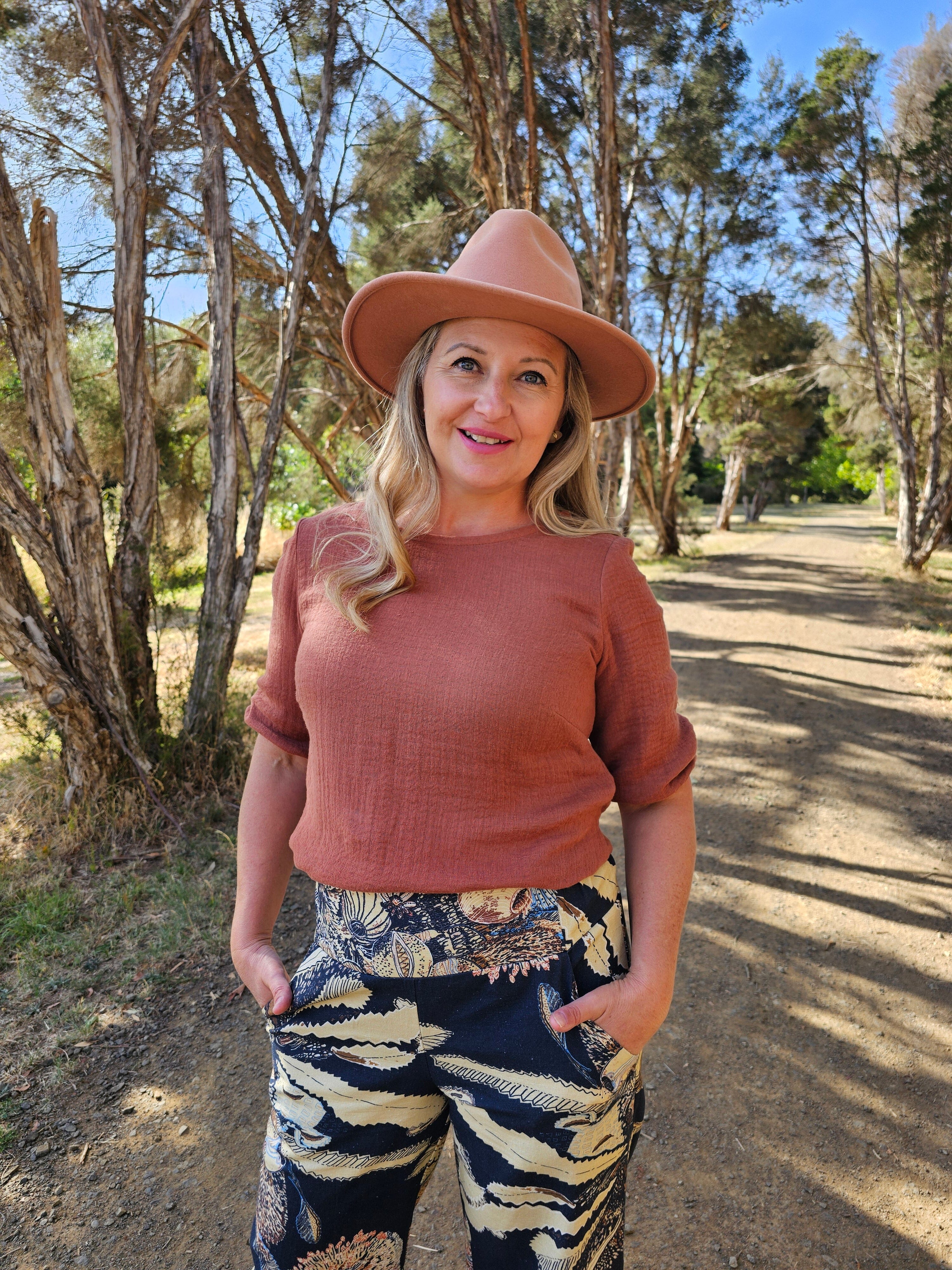 Lady Jane Bishops Sleeve Blouse - Warm Rose top The Spotted Quoll 