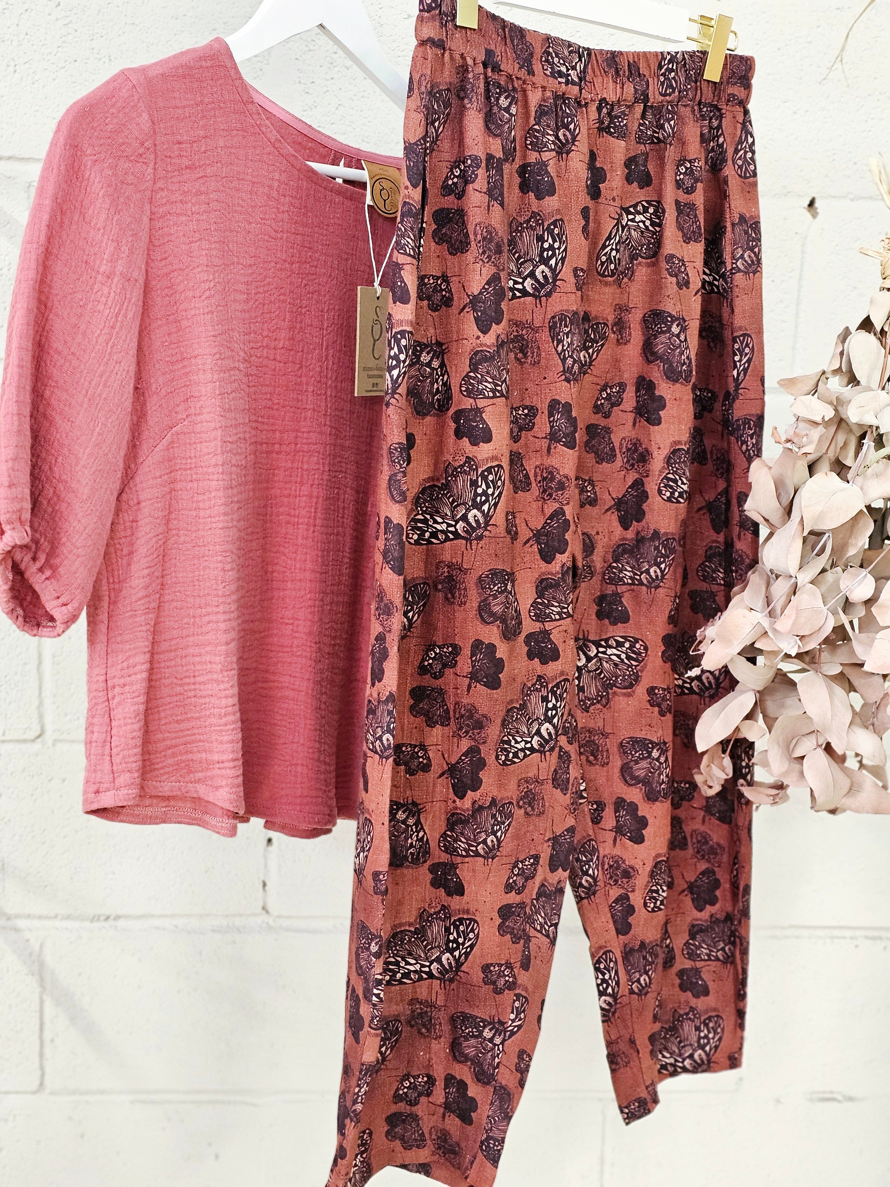 Boss Pant Organic 100% Linen - Cocoa Moth Pants The Spotted Quoll 