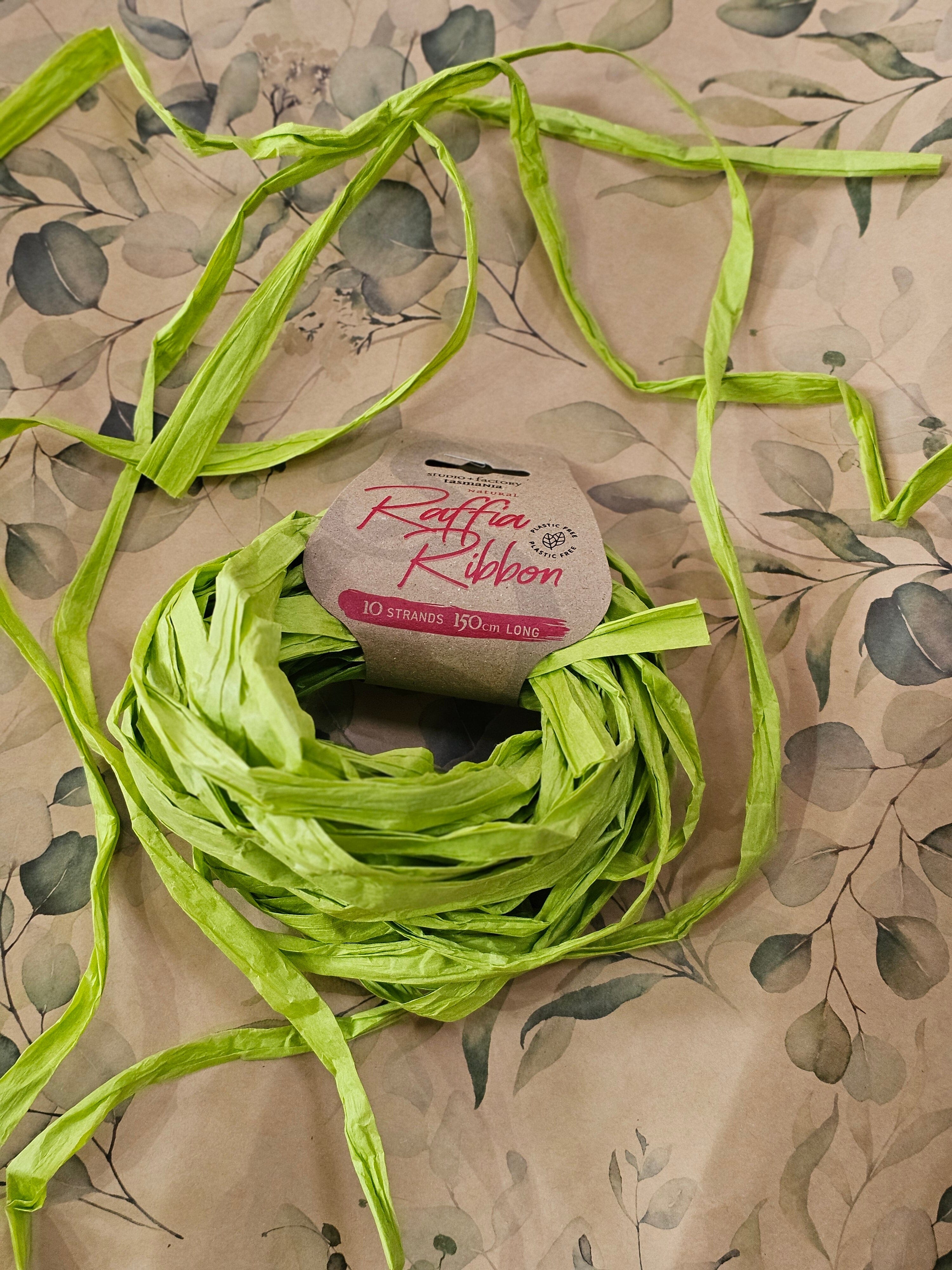 Natural Raffia Ribbon - Gift Wrapping Gift Tags & Labels The Spotted Quoll Bamboo 