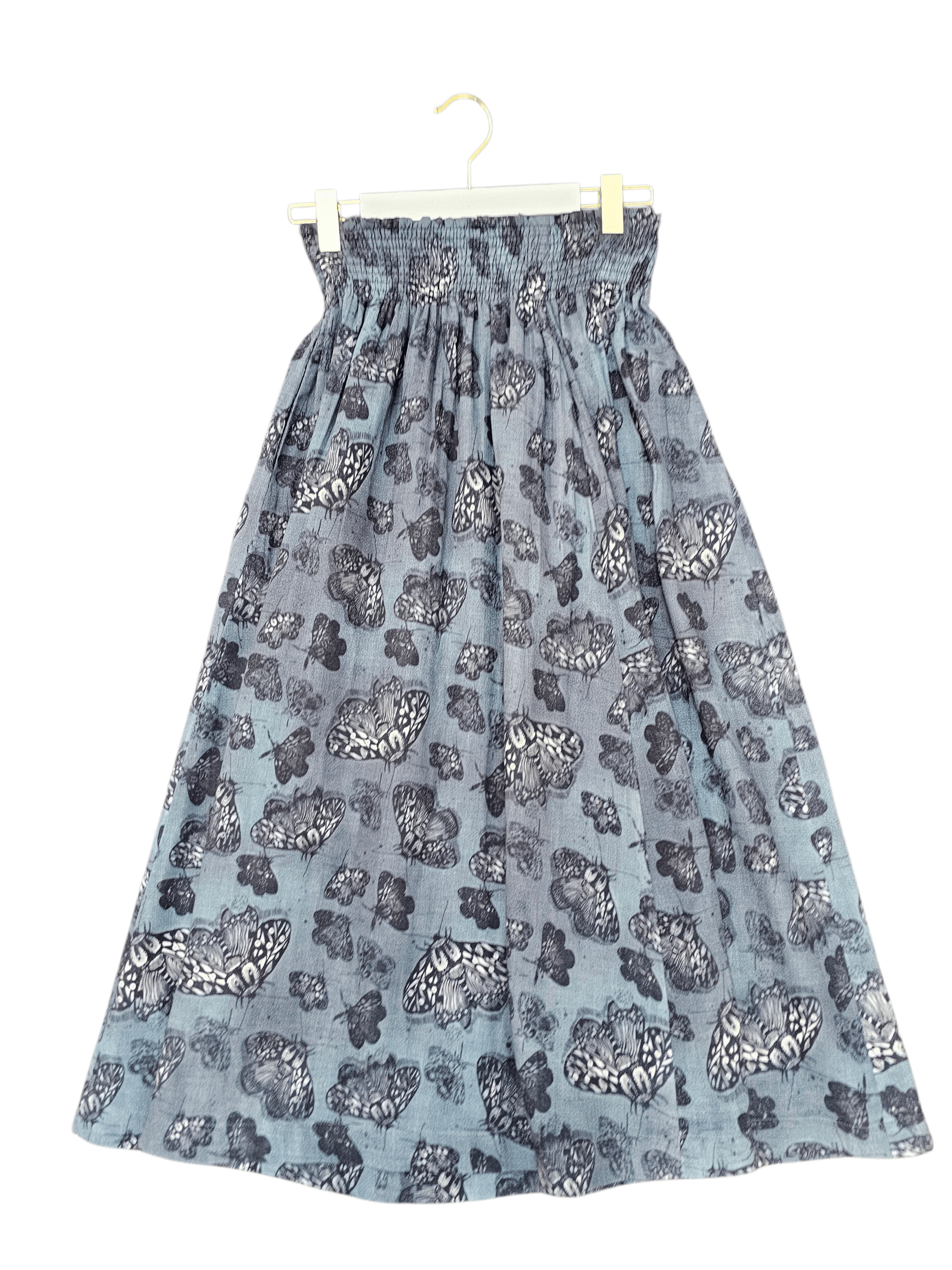 Frankie Shirred Skirt - Slate Moth Skirt The Spotted Quoll 