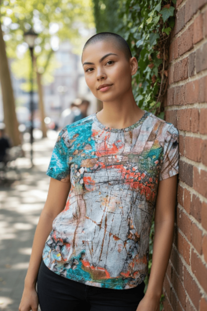 The Goodness Tee Organic Cotton Knit - Aerial Bay of Fires Tee Shirt The Spotted Quoll 