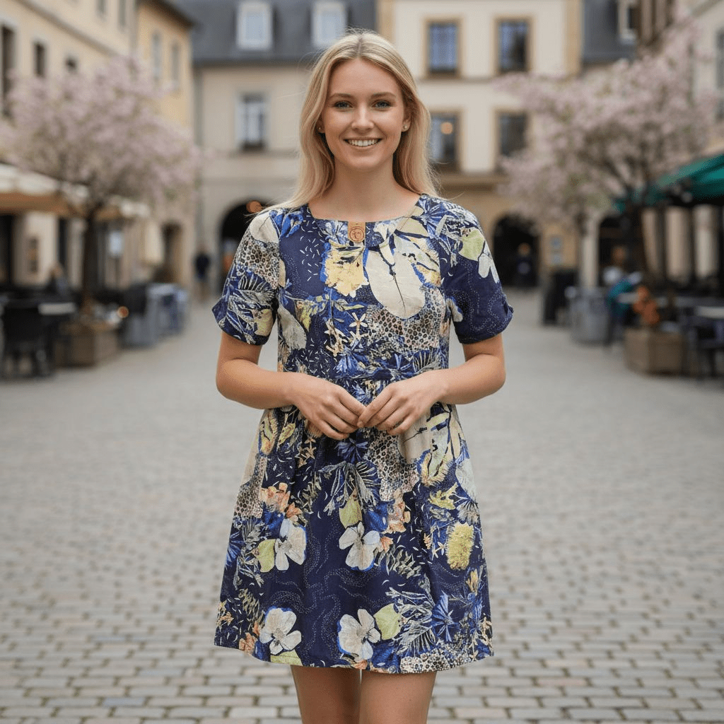 Peasant Poplin Dress - No Bee Dresses The Spotted Quoll 