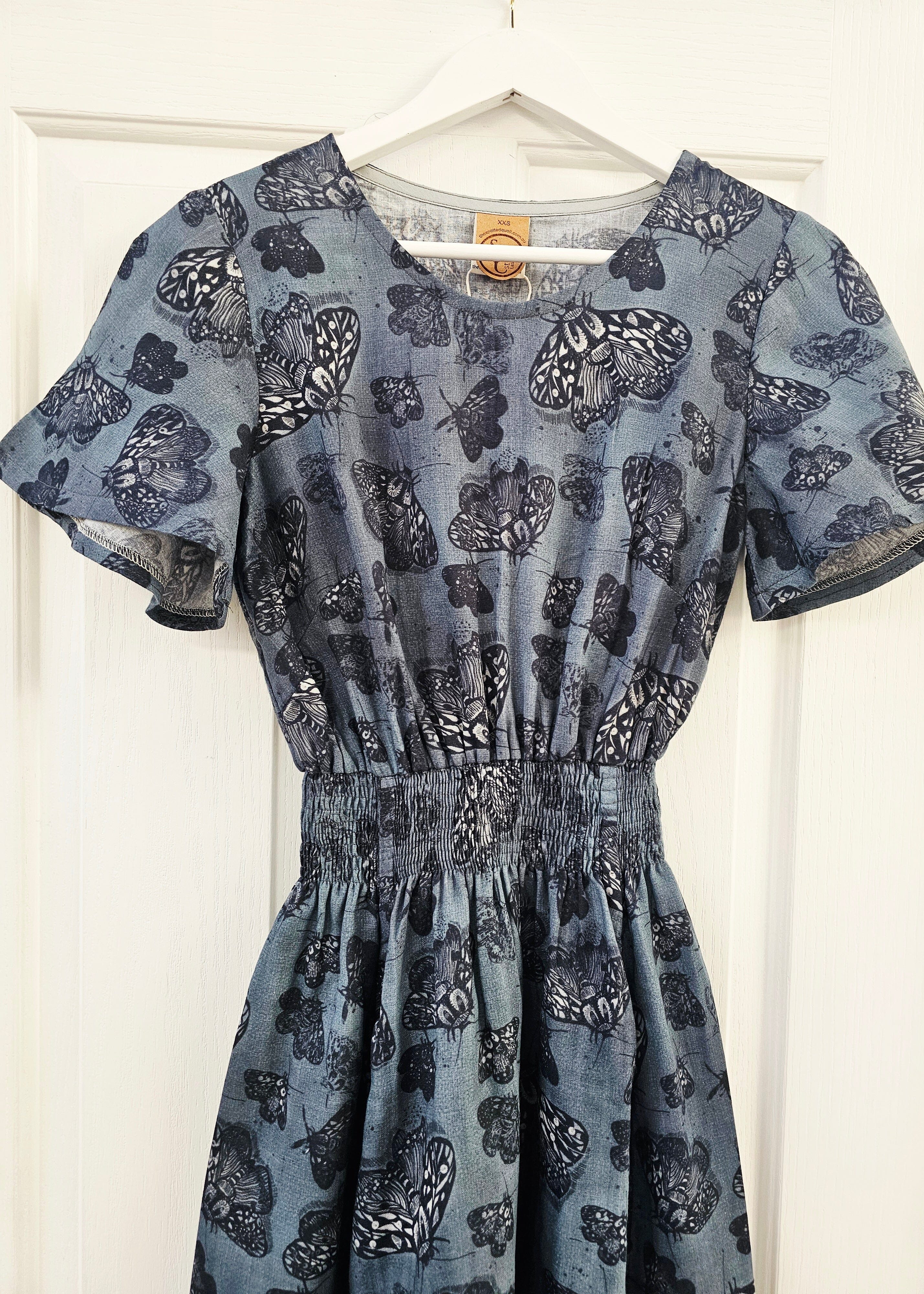 French Girl Sundress Organic Cotton - Slate Moth Dress The Spotted Quoll 